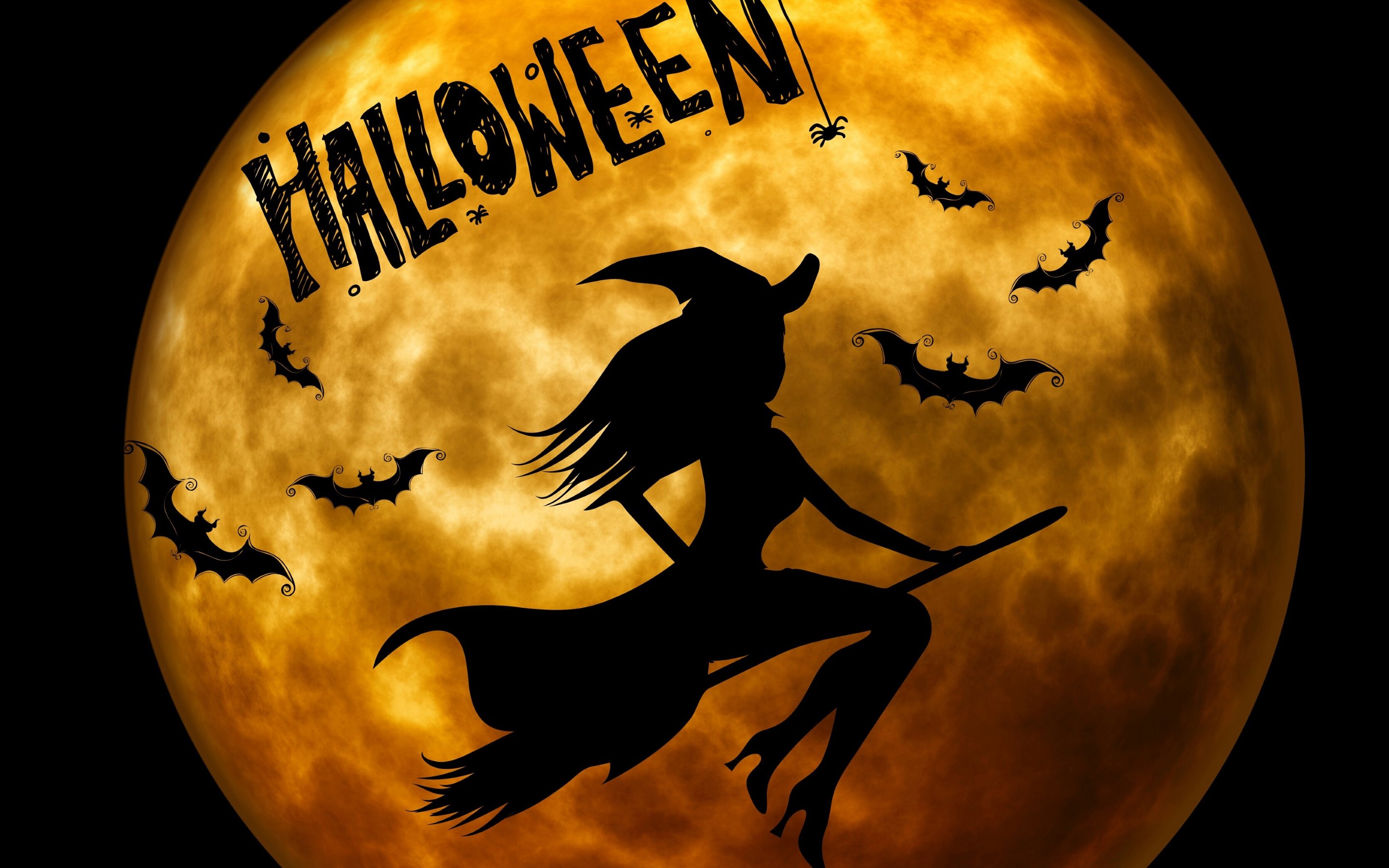 Download mobile wallpaper Halloween, Holiday, Bat, Witch for free.