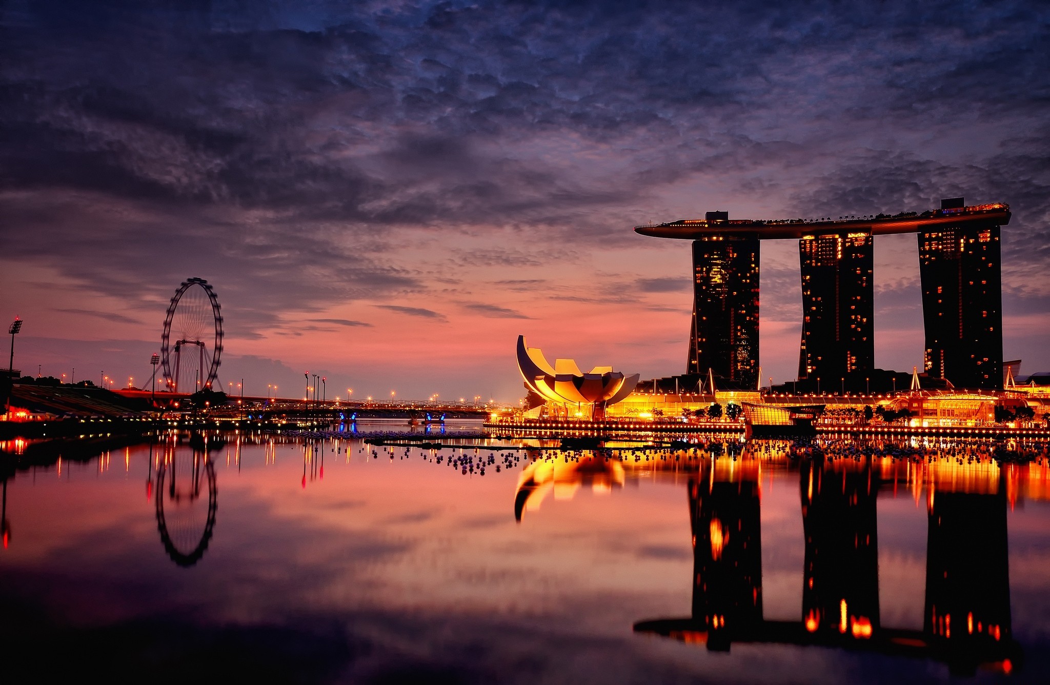 Download mobile wallpaper Singapore, Man Made, Marina Bay Sands, Art Science Museum for free.