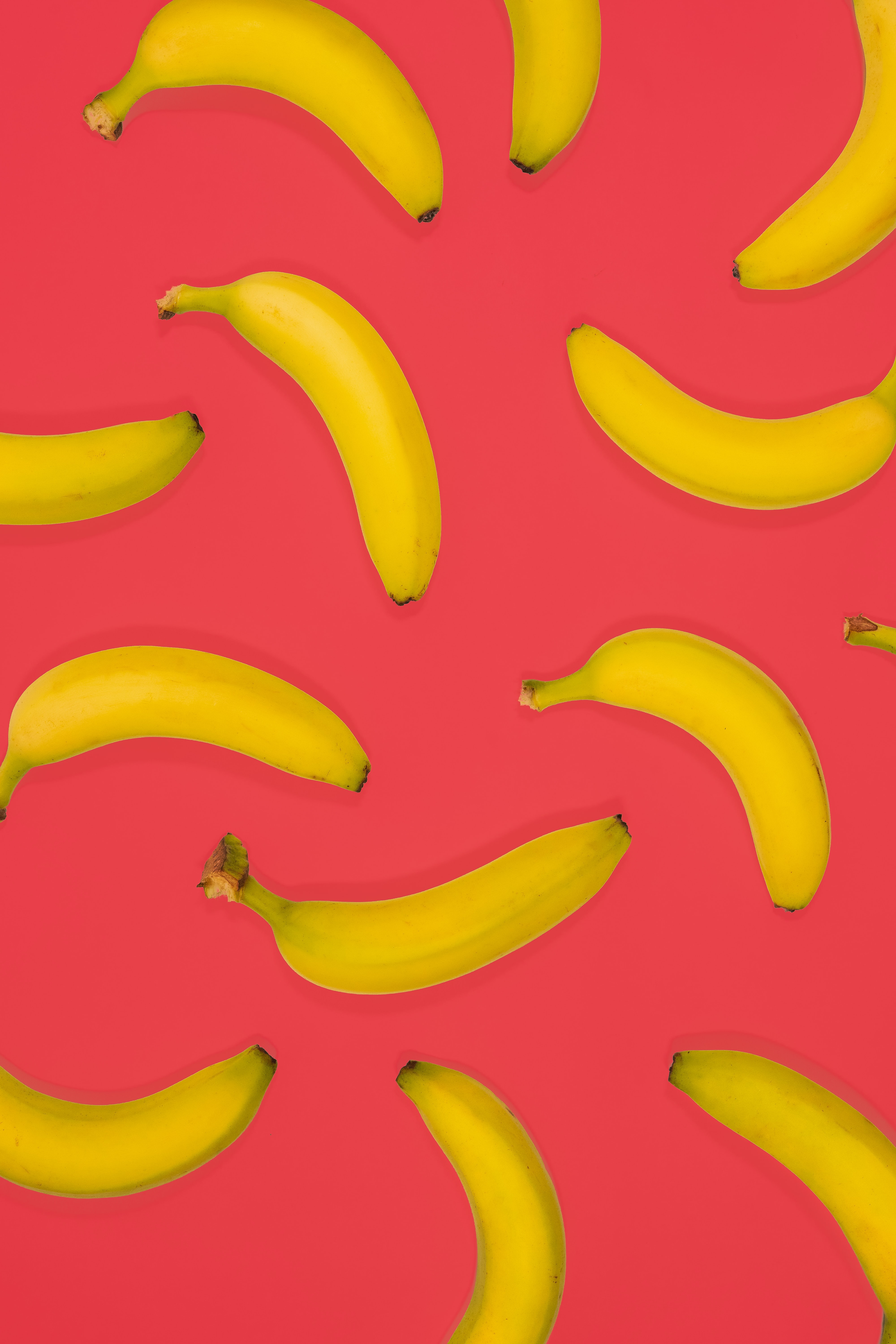 fruits, food, bananas, pink, yellow