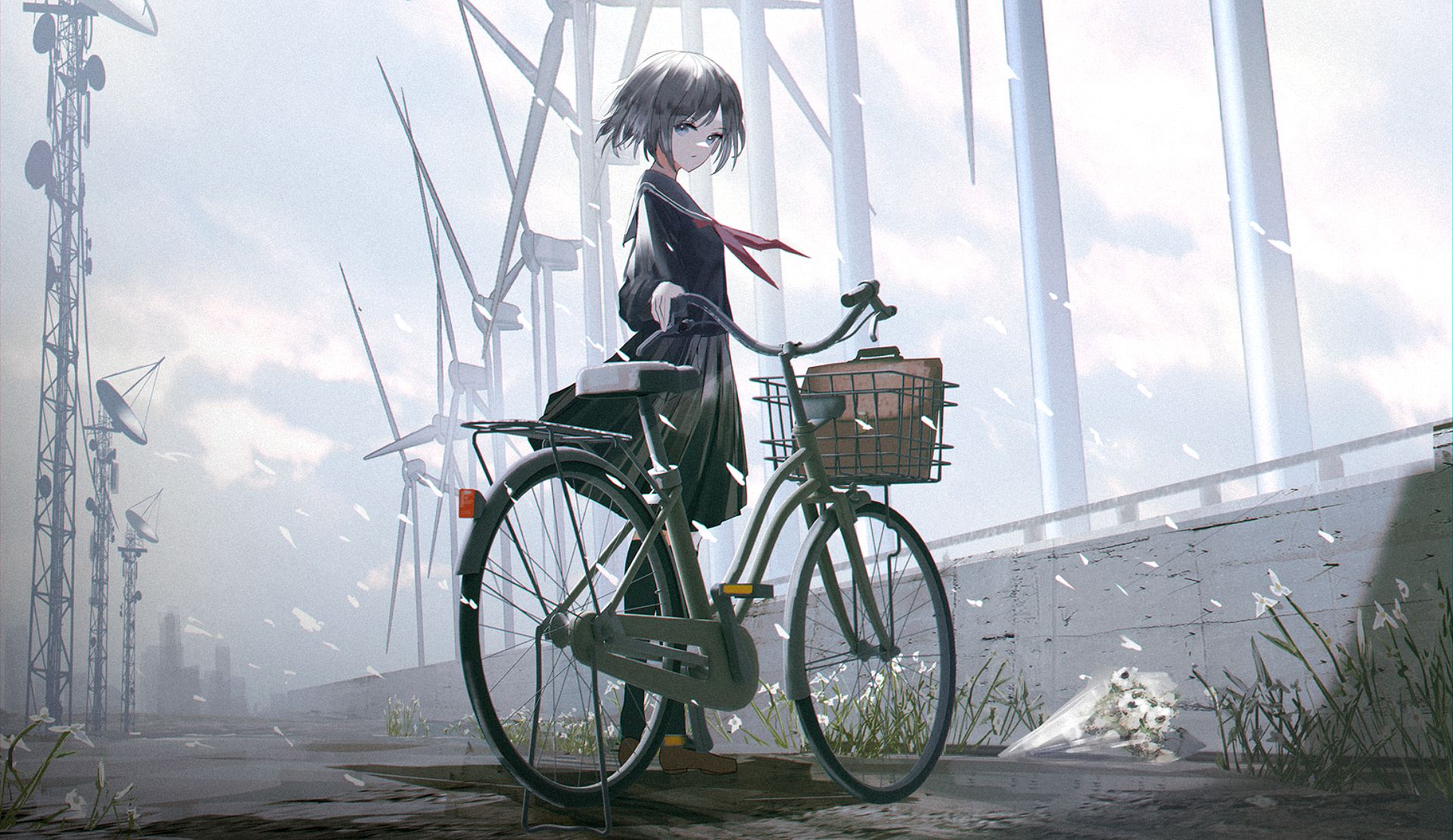 Дорога аниме велосипедная