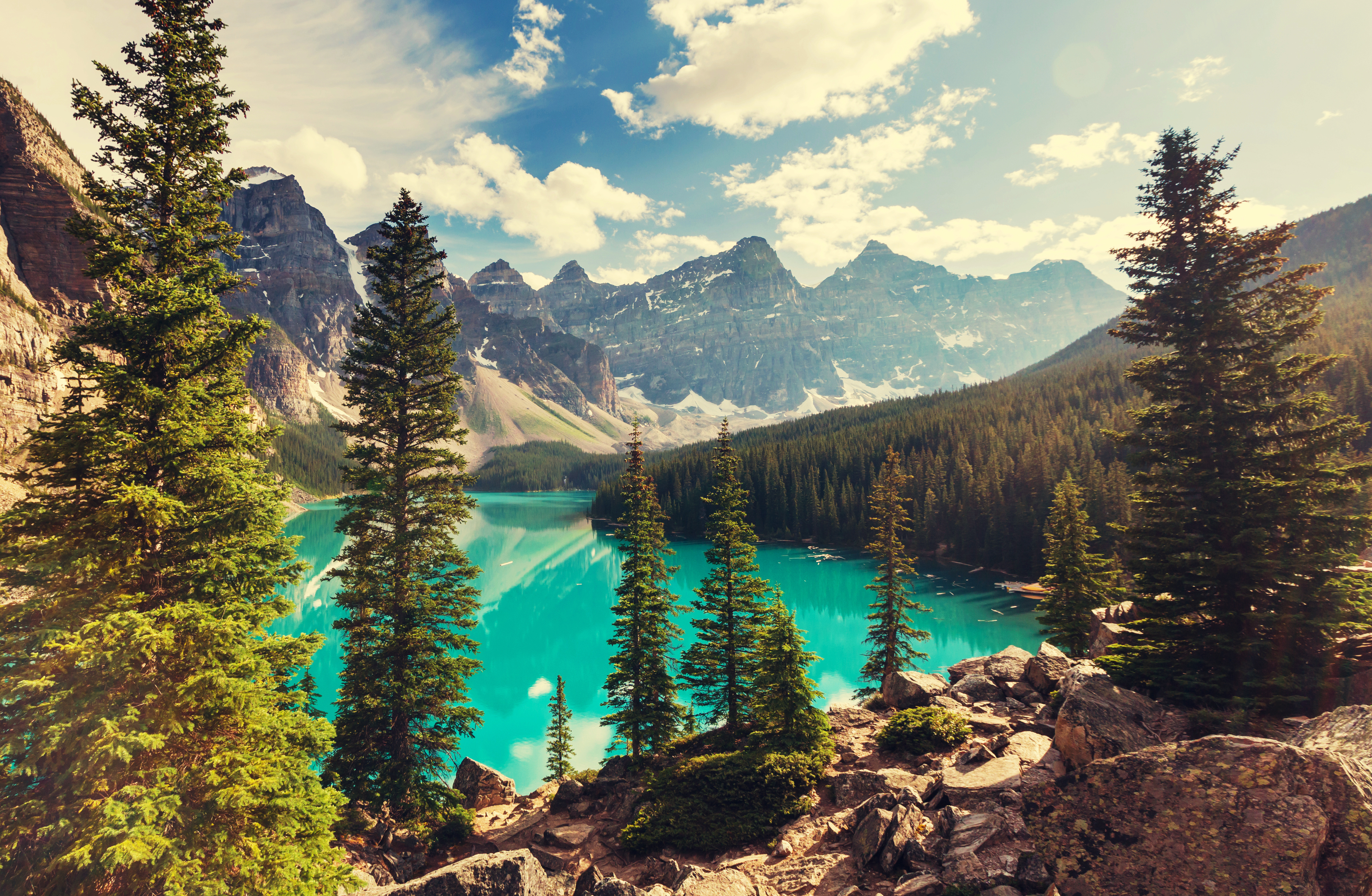 Free HD canada, earth, moraine lake, banff national park, forest, lake, landscape, mountain, nature, tree, lakes