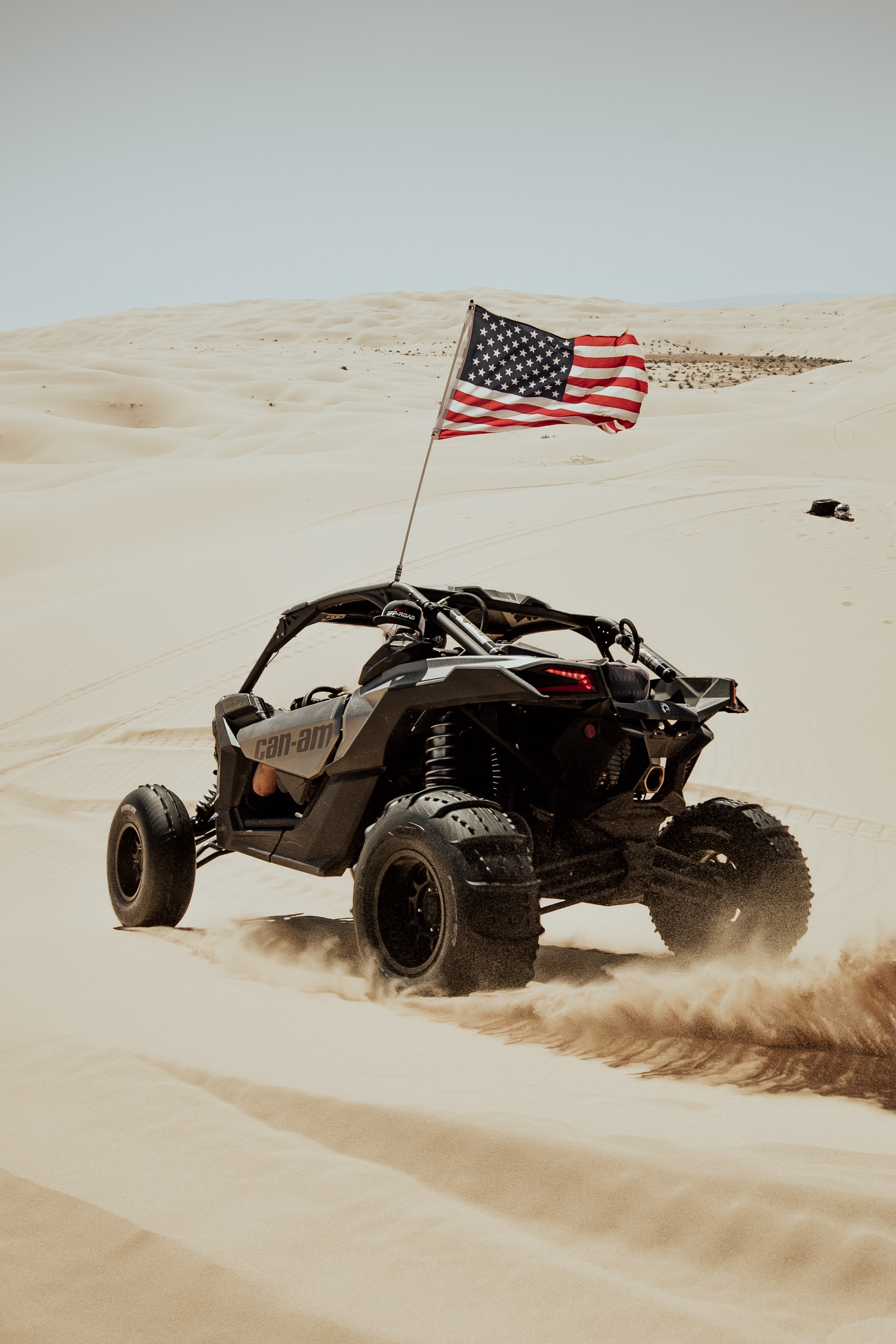 cars, desert, usa, united states, flag, atv, quad bike for android