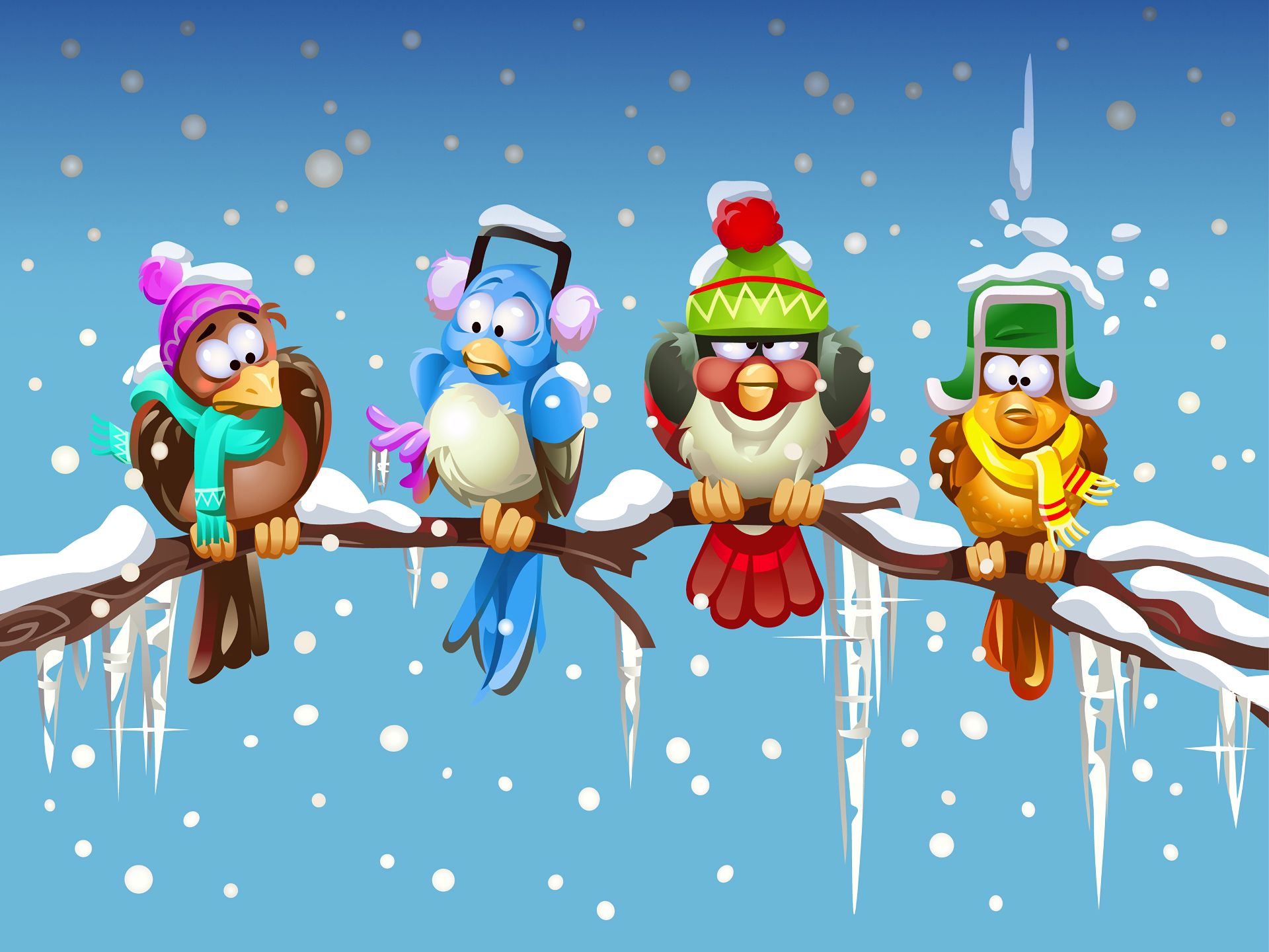 798070 descargar fondo de pantalla animales, artístico, ave, frío, gracioso, nieve, invierno: protectores de pantalla e imágenes gratis