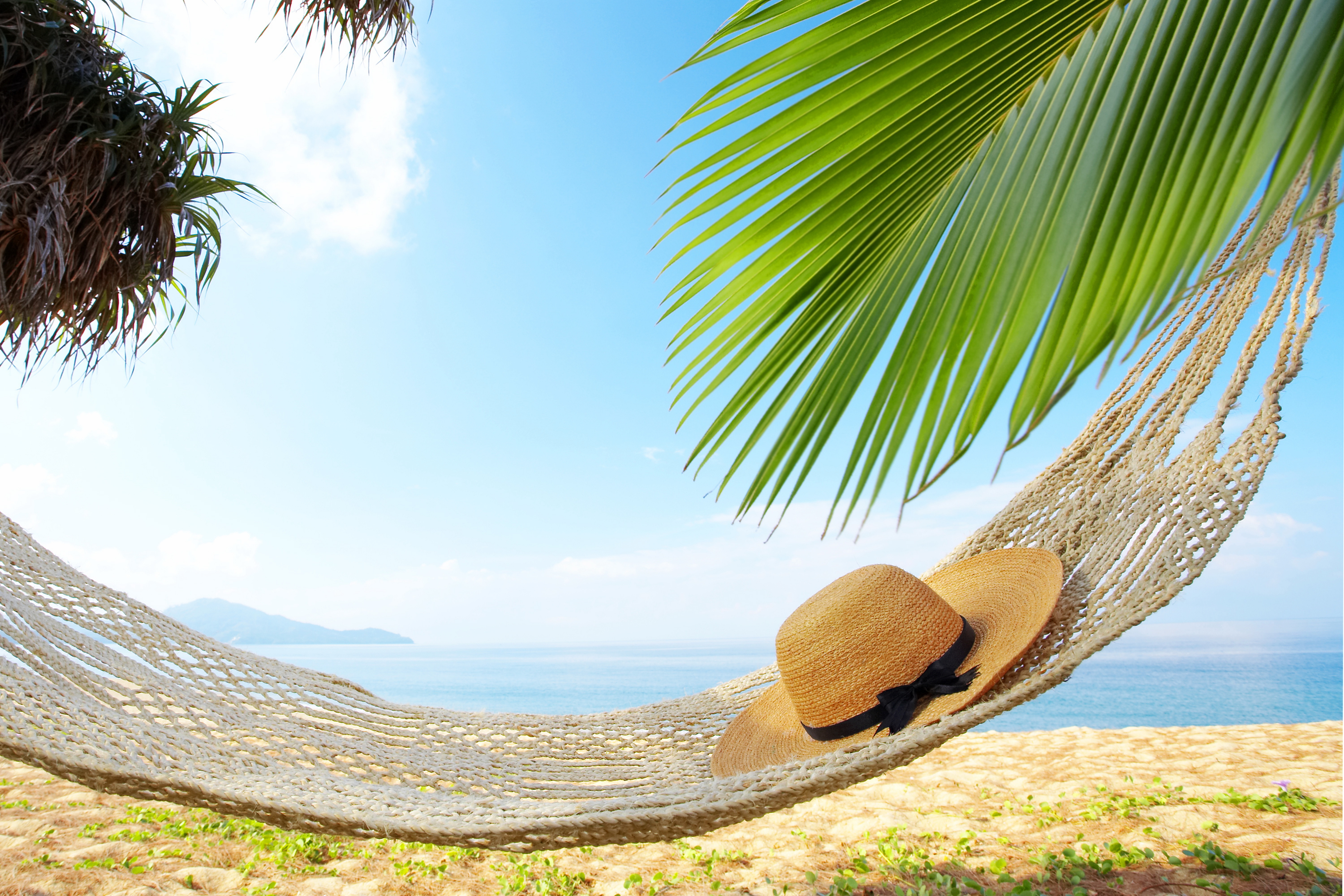 Mobile wallpaper photography, holiday, hammock, hat
