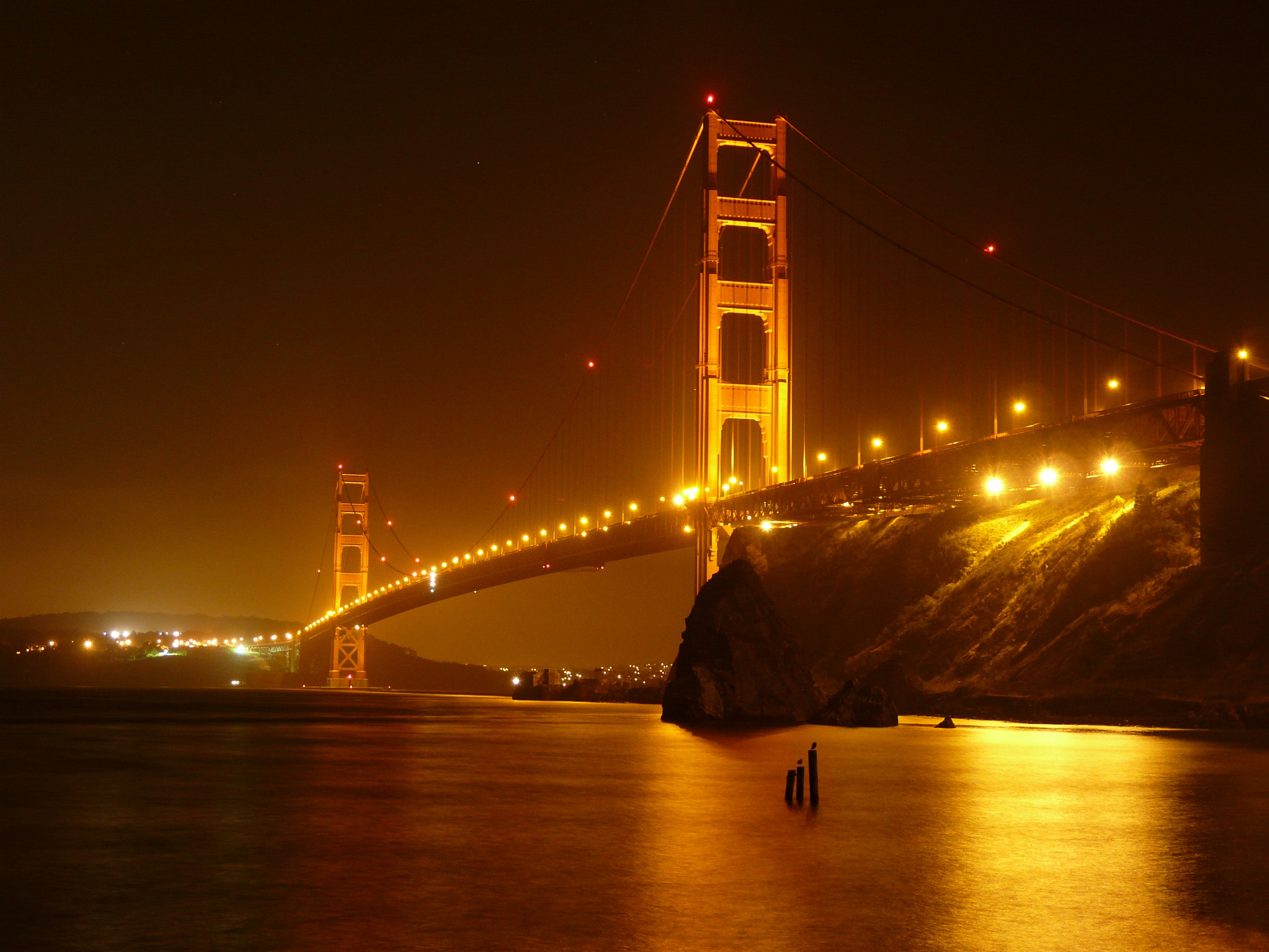 Мост золотые ворота в сан франциско ночью