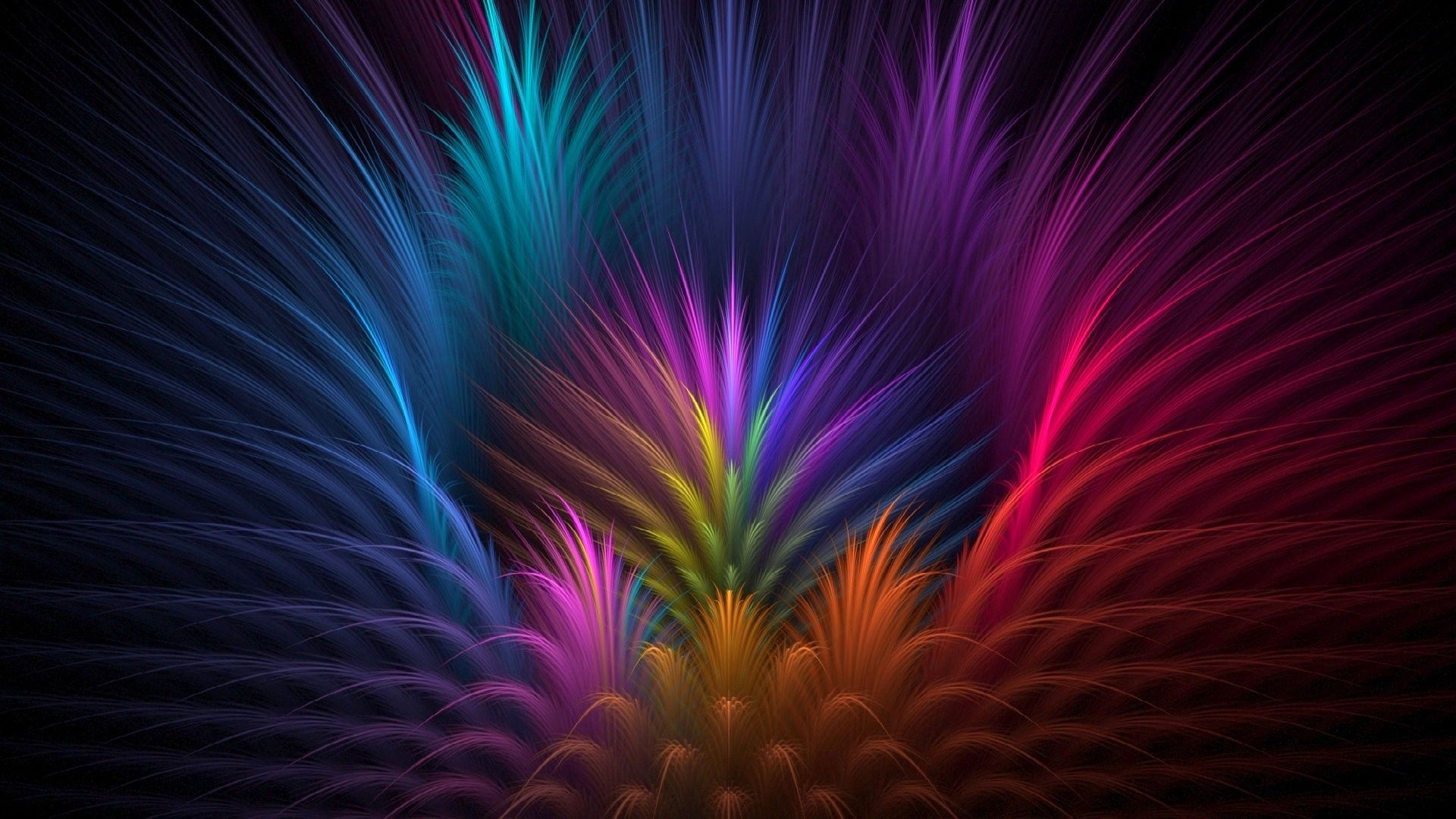 flower, petals, beams, volume, rays, feather, abstract, lines, symmetry phone background