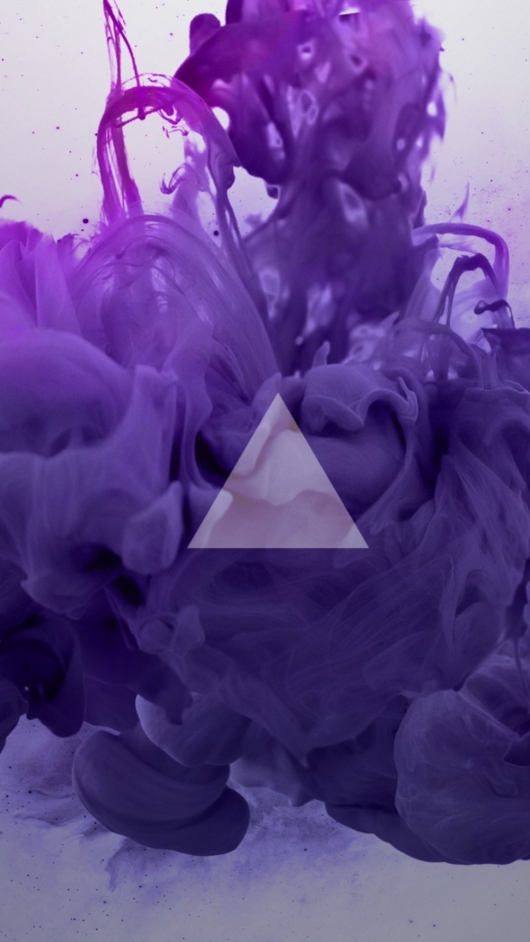 ink, artistic, triangle, smoke, purple