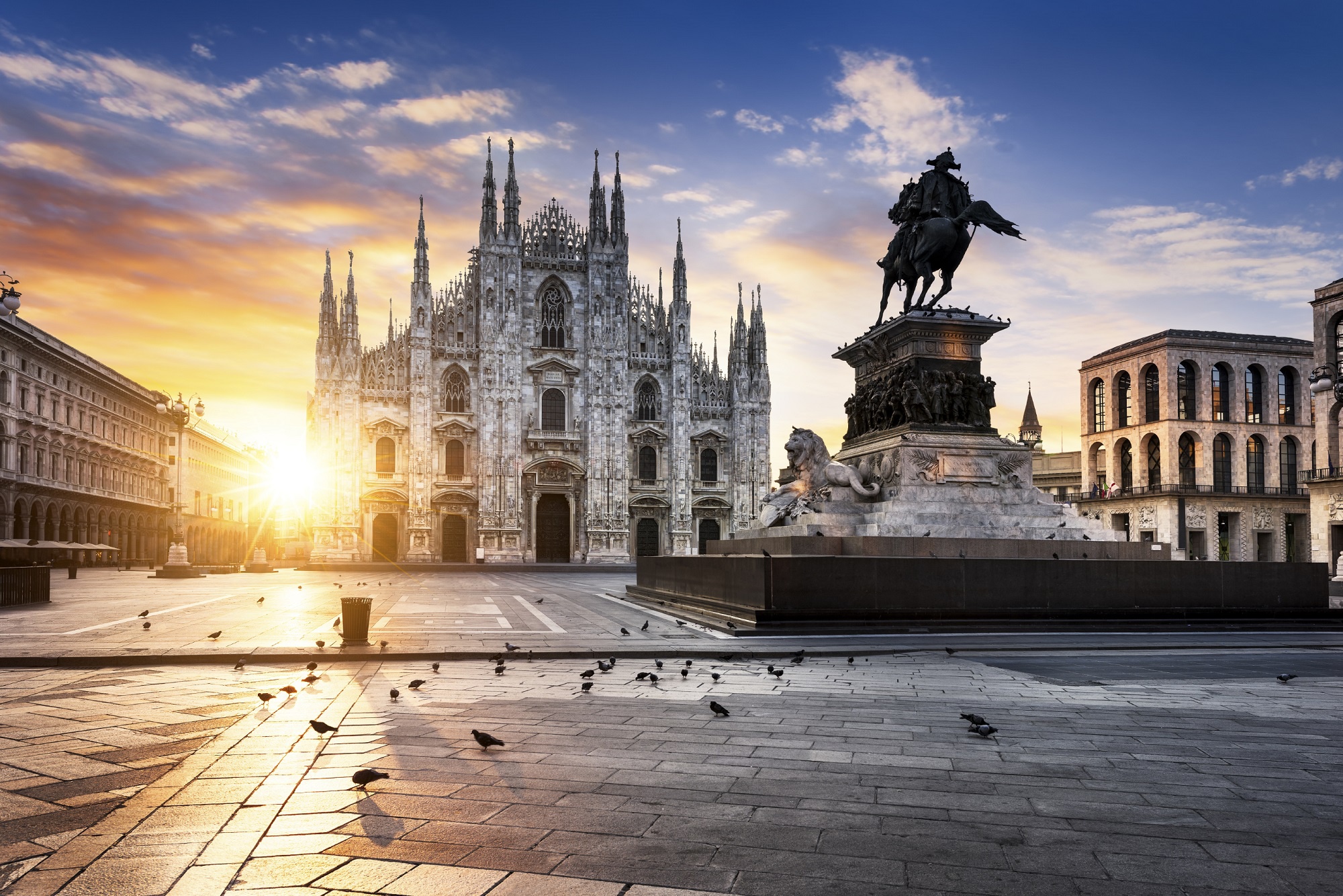 italy, milan, religious, milan cathedral, architecture, duomo, statue, sunrise, cathedrals 32K
