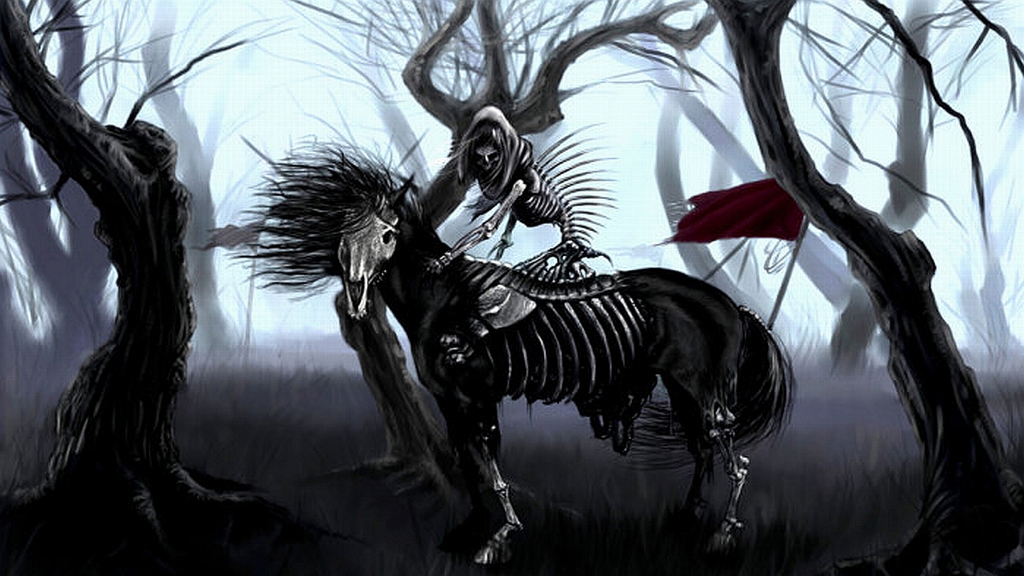 skeleton, dark phone background