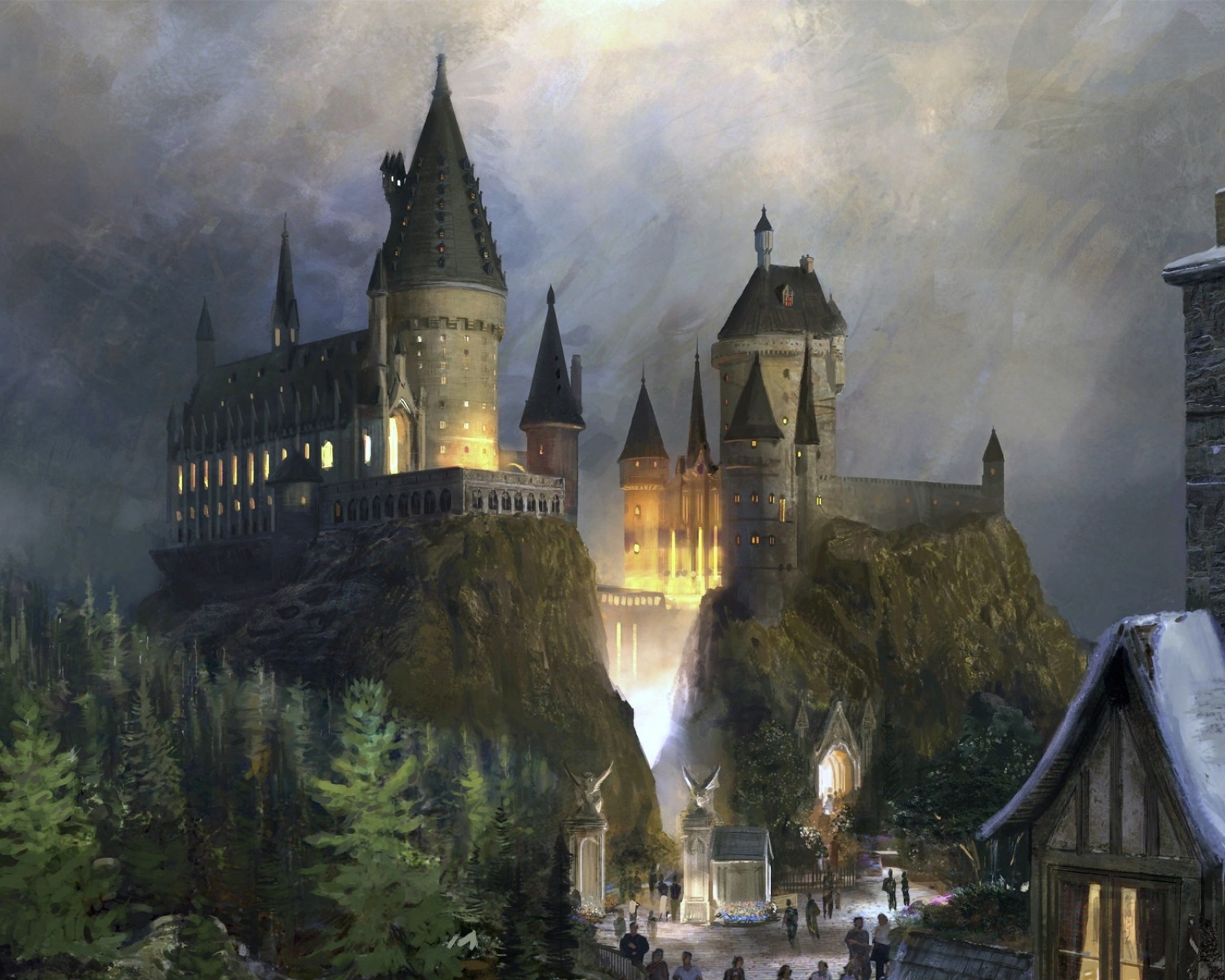 Windows Backgrounds fantasy, castle, hogwarts castle, castles