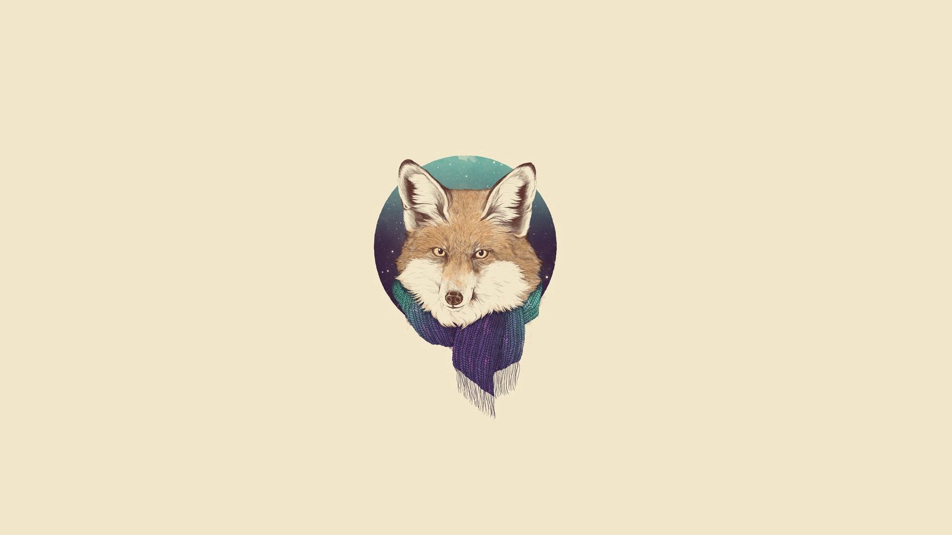 Download mobile wallpaper Scarf, Fox, Vector, Art, Minimalism for free.