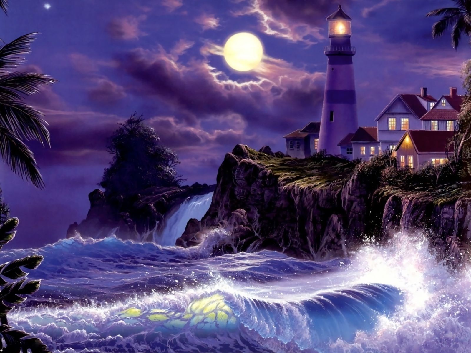 ocean night desktop wallpaper