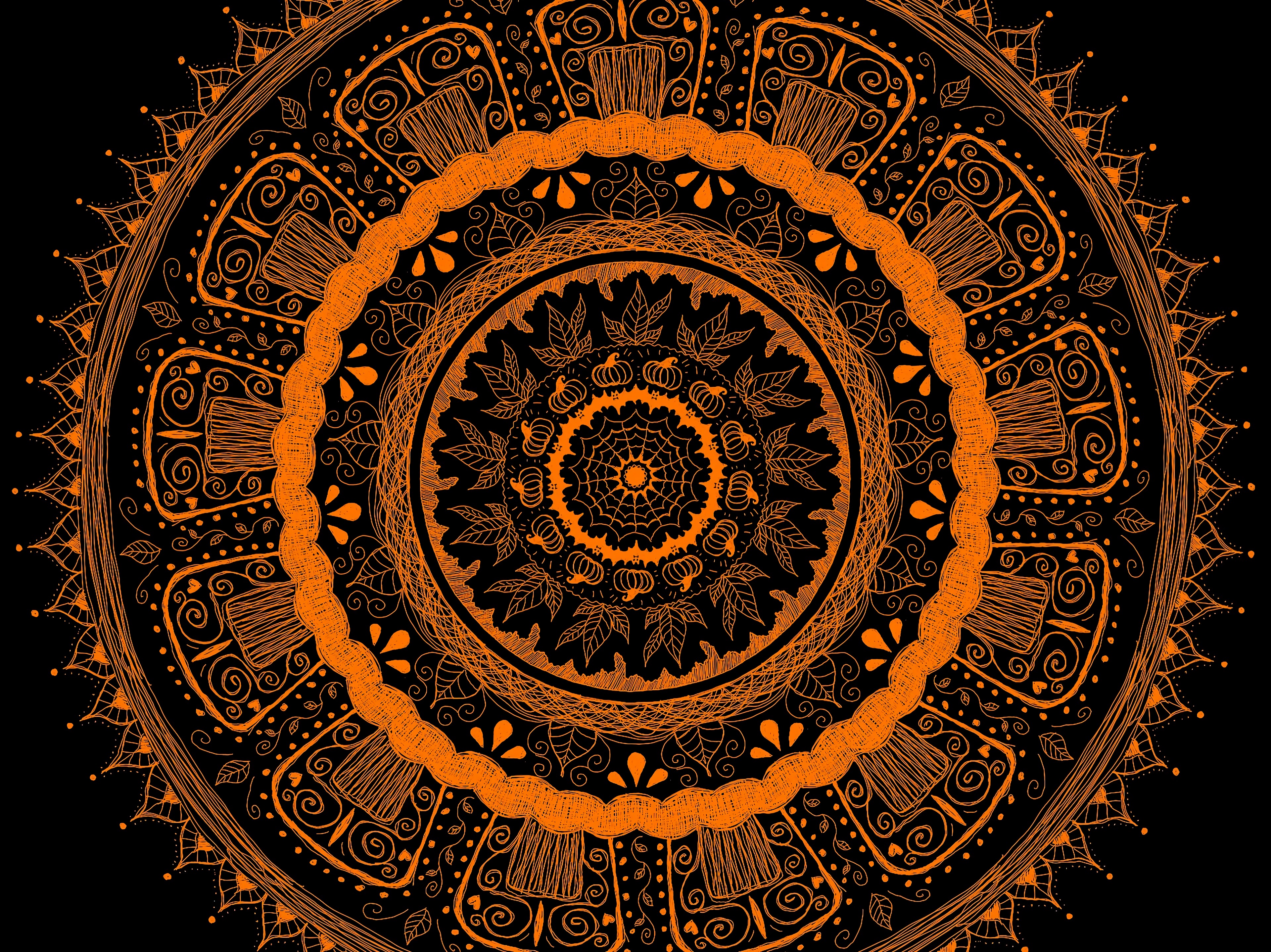 ornament, mandala, abstract, pattern Phone Background