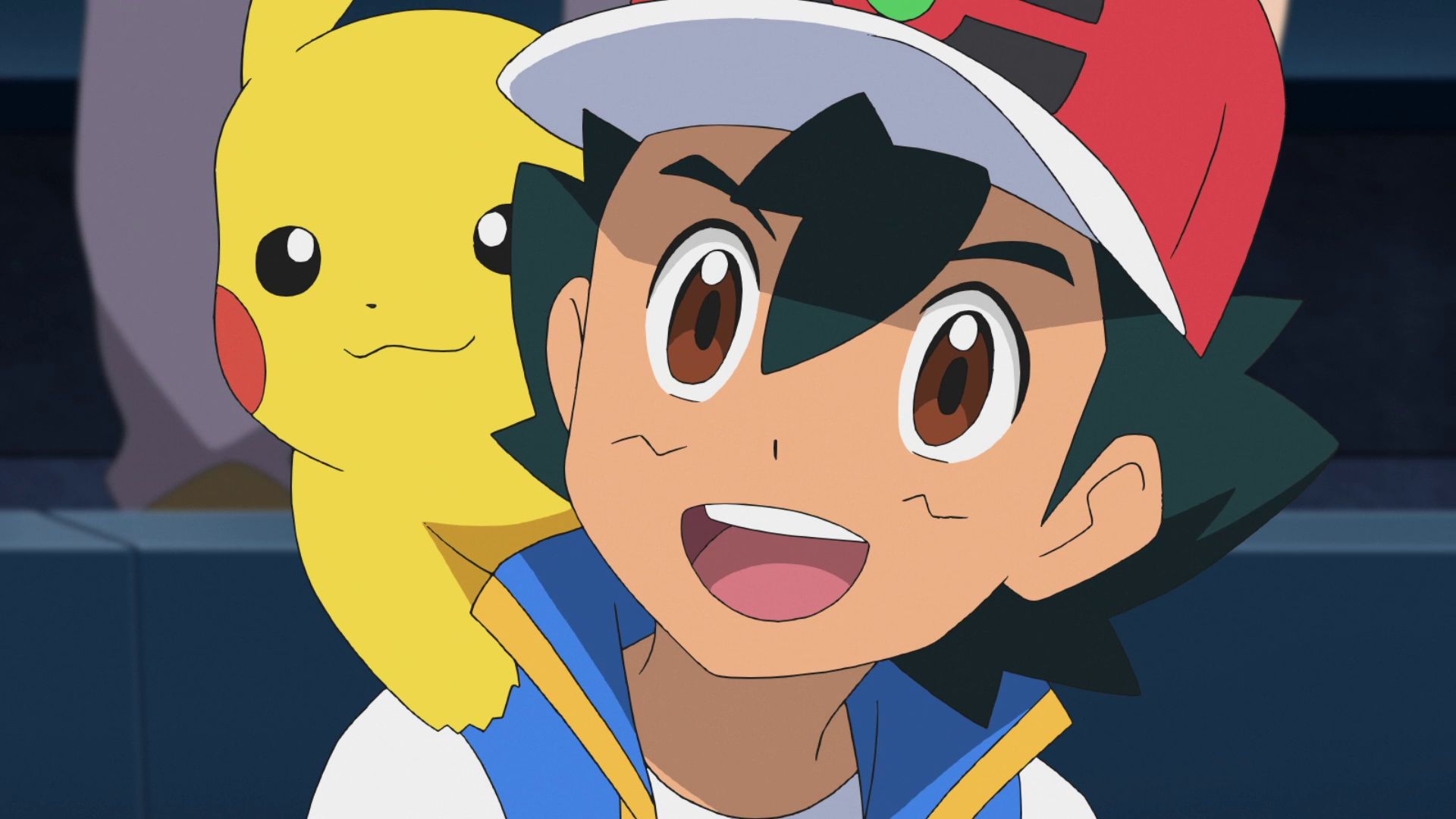 Download mobile wallpaper Anime, Smile, Cap, Pokémon, Pikachu, Brown Eyes, Black Hair, Ash Ketchum for free.
