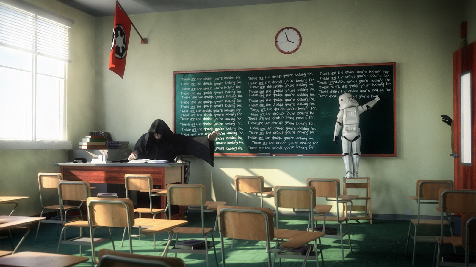 sith (star wars), stormtrooper, humor, star wars, classroom, emperor palpatine, school