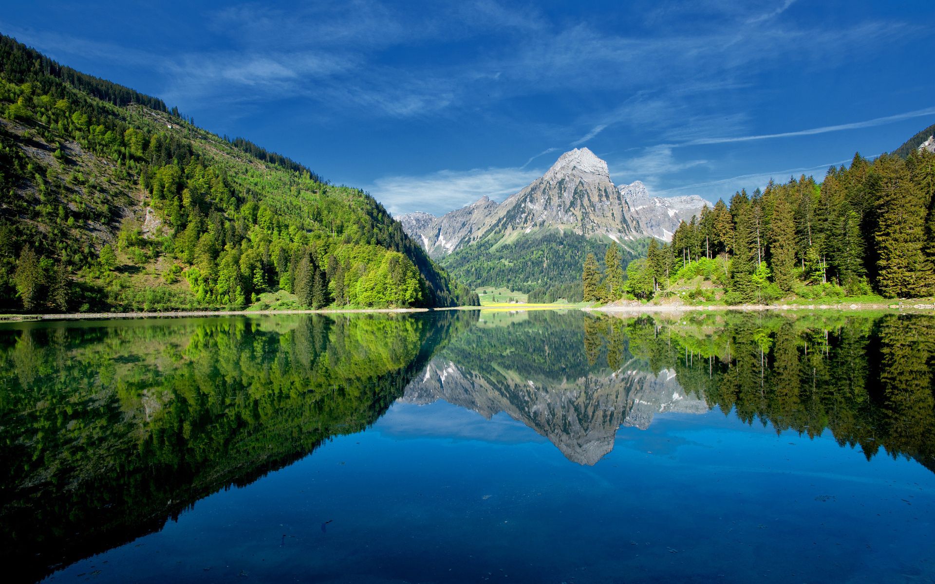 nature, mountains, clear, green, scaffolding, trees, sky, summer, blue, lake, reflection, freshness, i see, mirror, purity, woods images