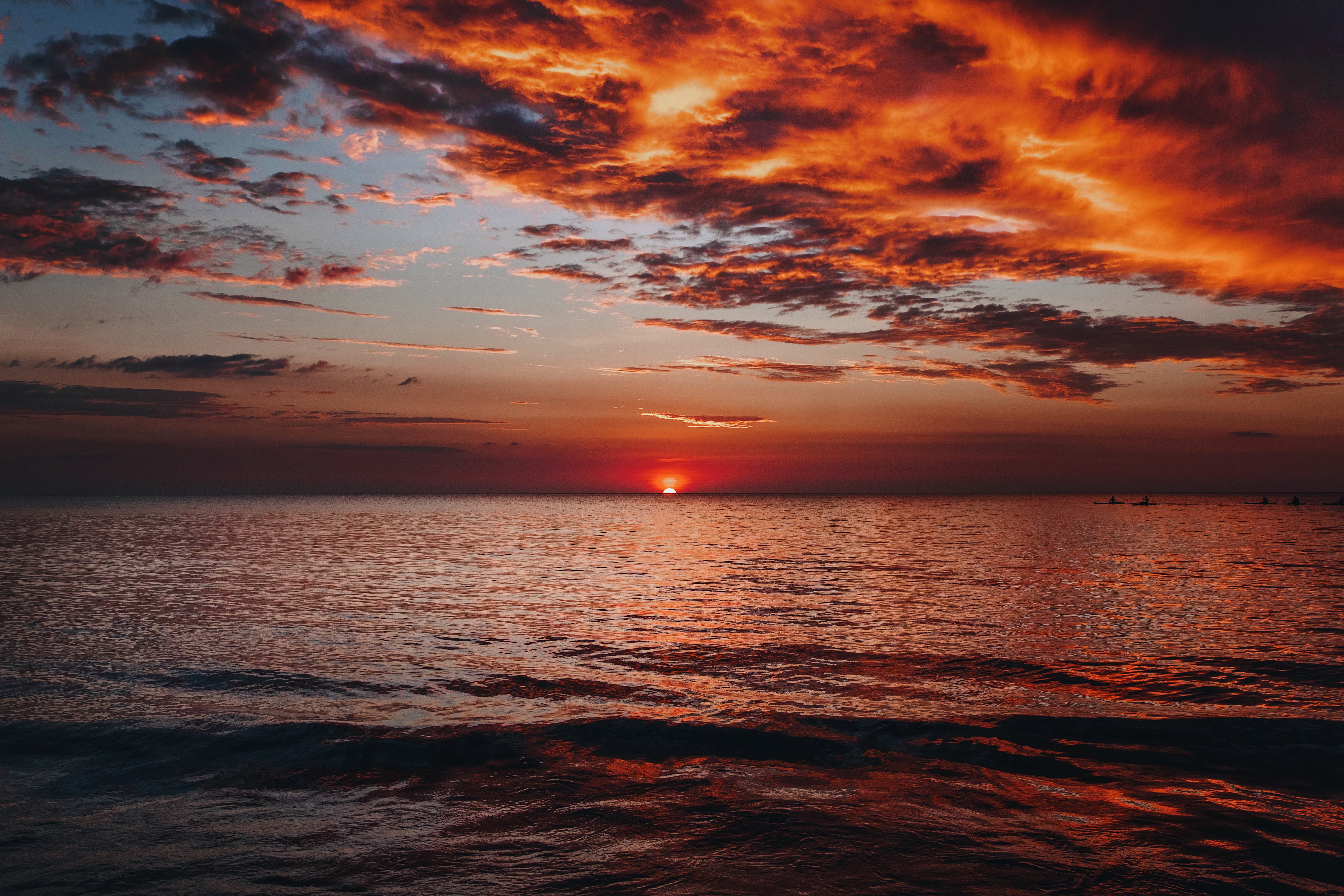 dusk, landscape, nature, sunset, sea, twilight, horizon iphone wallpaper