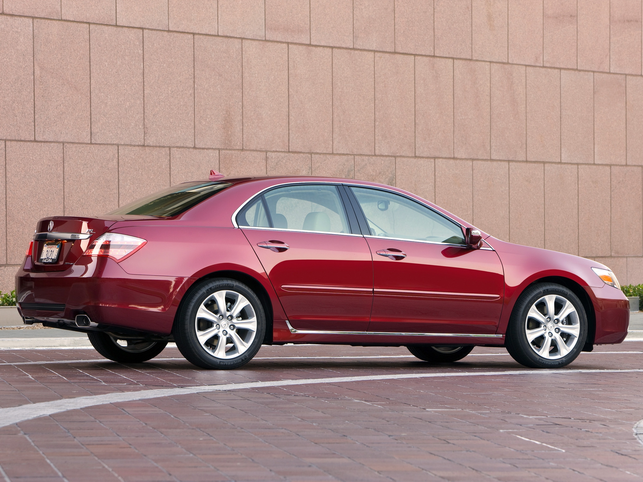 Mobile wallpaper cars, auto, acura, red, side view, style, akura, 2008, sedan, rl