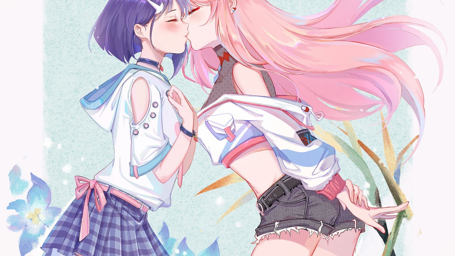 Skeb yuri ecchi manga. Zero two и Ичиго Юри. Darling in the FRANXX Ичиго Юри. Darling in FRANXX -2 Юри. Любимый во Франксе Юри.