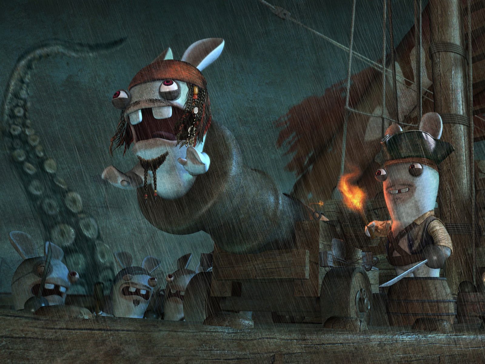 Download mobile wallpaper Raving Rabbids, Pirates Of The Caribbean, Crossover, Movie for free.