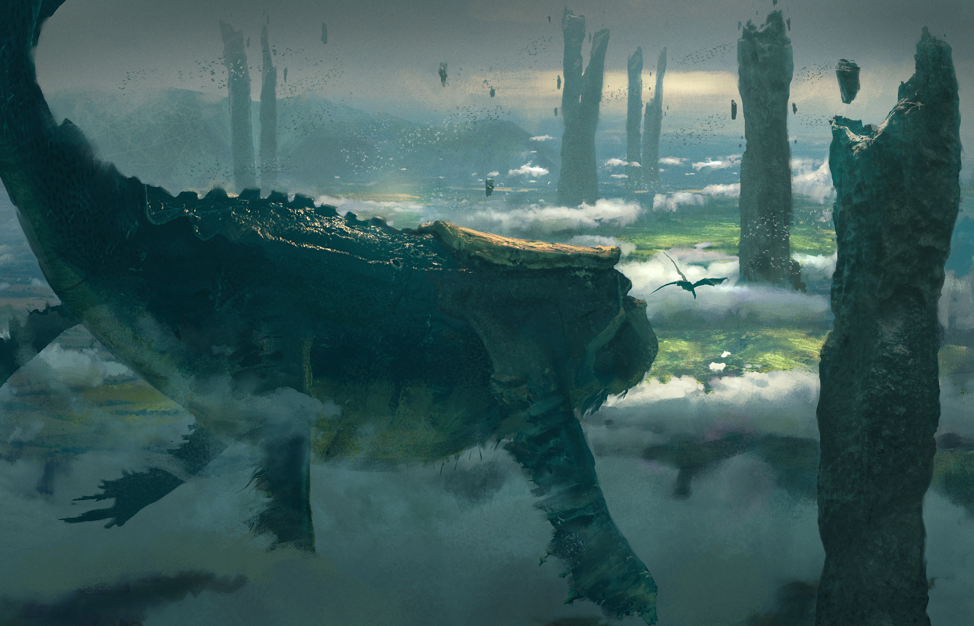 video game, the legend of zelda: skyward sword, fantasy, landscape, sky, the legend of zelda, whale, zelda