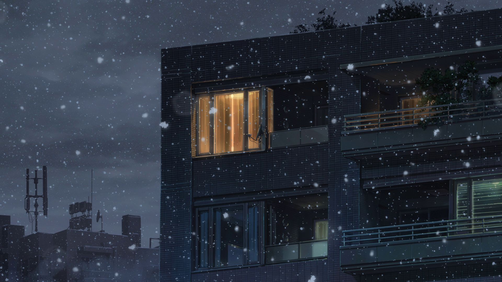 Зимняя ночь аниме