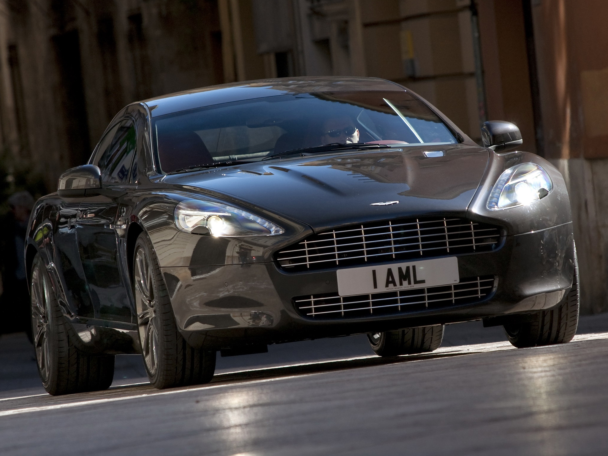 auto, aston martin, cars, black, front view, style, 2009, rapide download HD wallpaper
