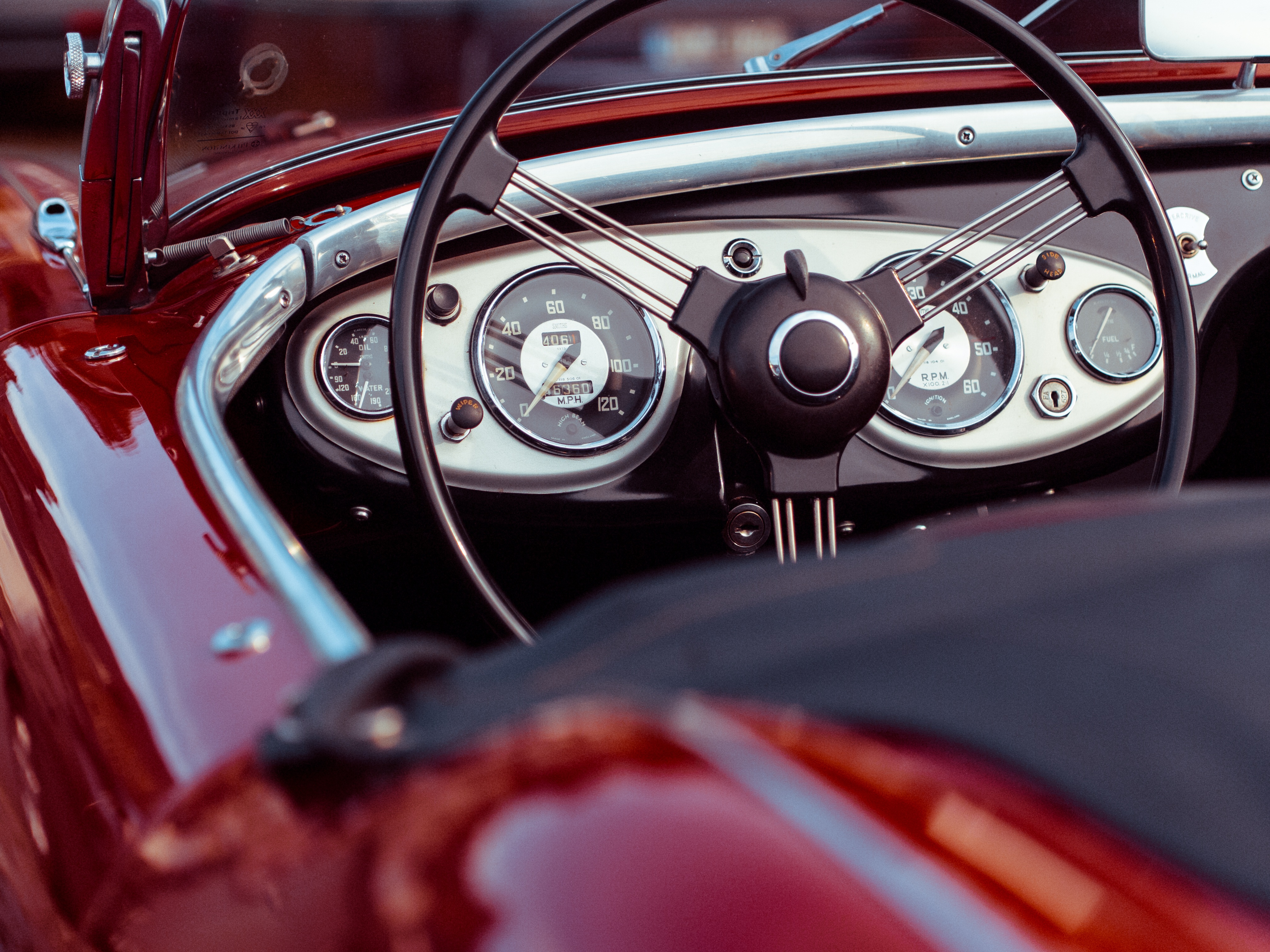 HD wallpaper speedometer, oldtimer, rudder, cars, car, cabriolet, steering wheel, vehicle