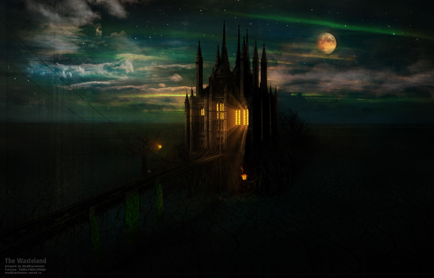 Готический замок ночью