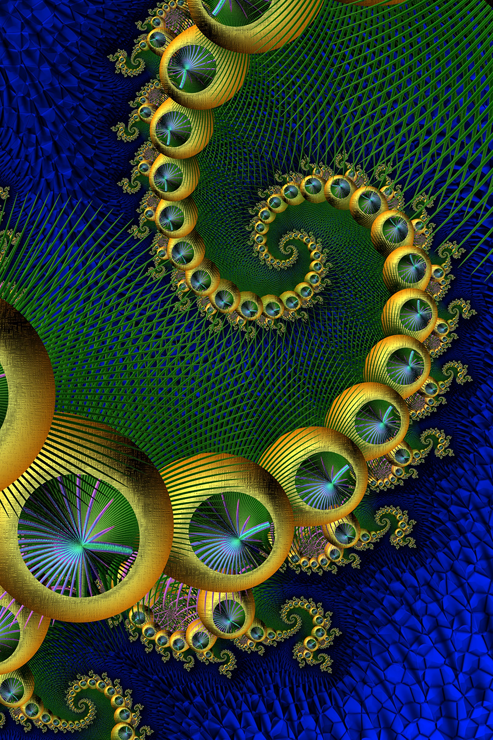 Download mobile wallpaper Spiral, Pattern, Twisting, Torsion, Abstract, Fractal for free.