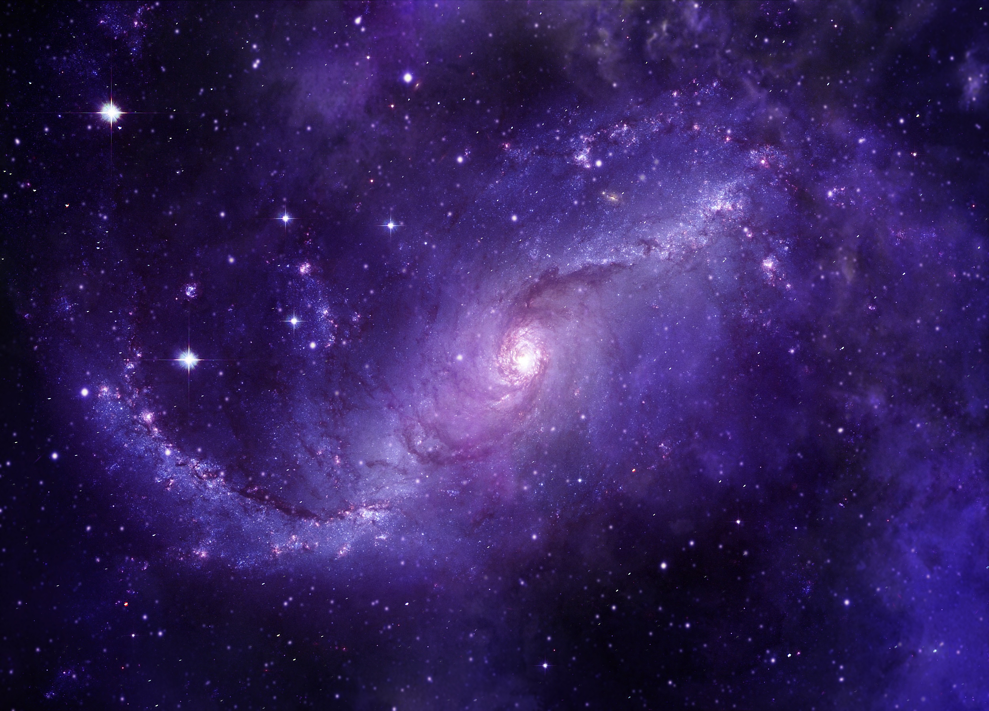 purple, universe, violet, starry sky, galaxy 32K