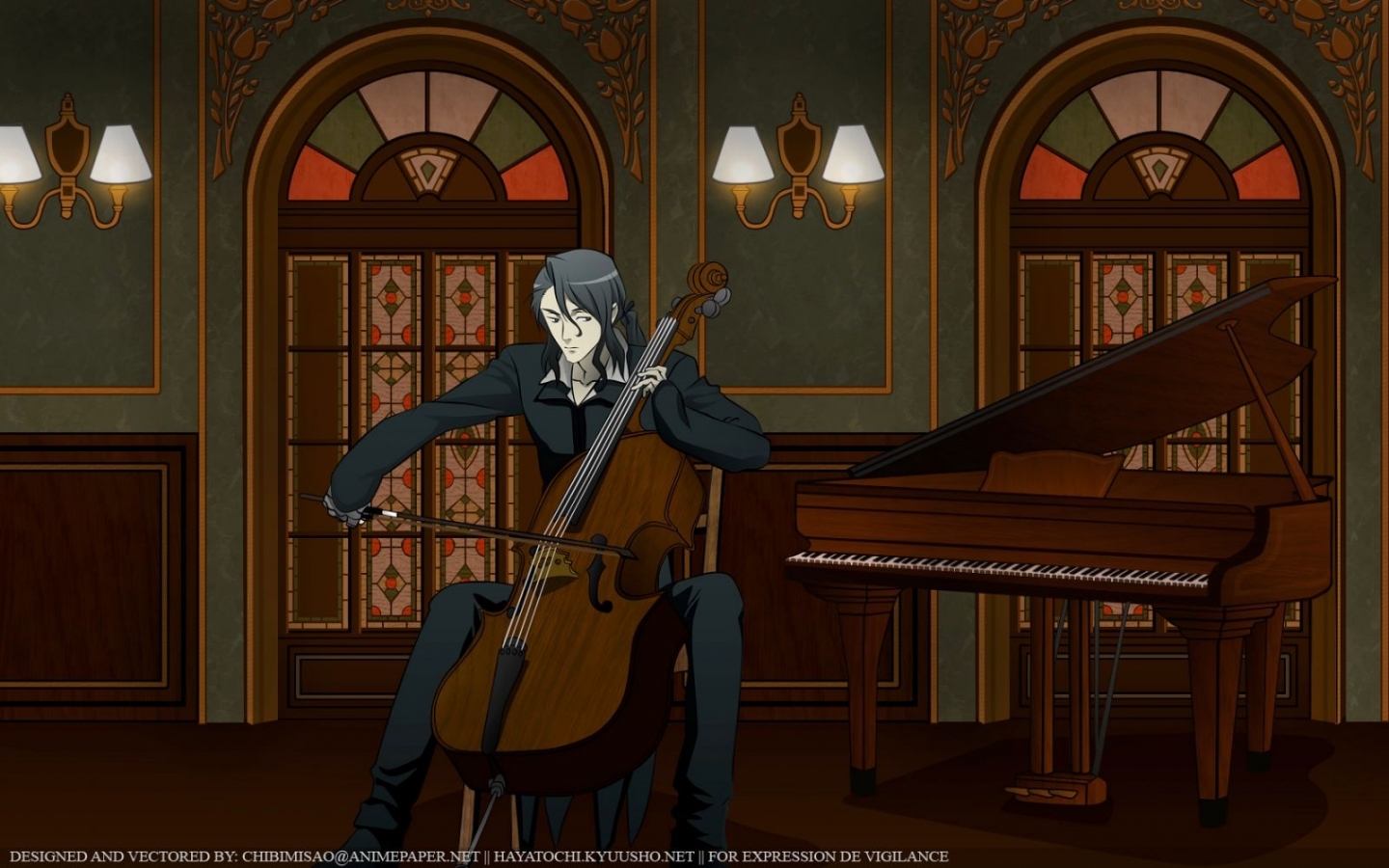 Laden Sie das Klavier, Männer, Anime-Bild kostenlos auf Ihren PC-Desktop herunter