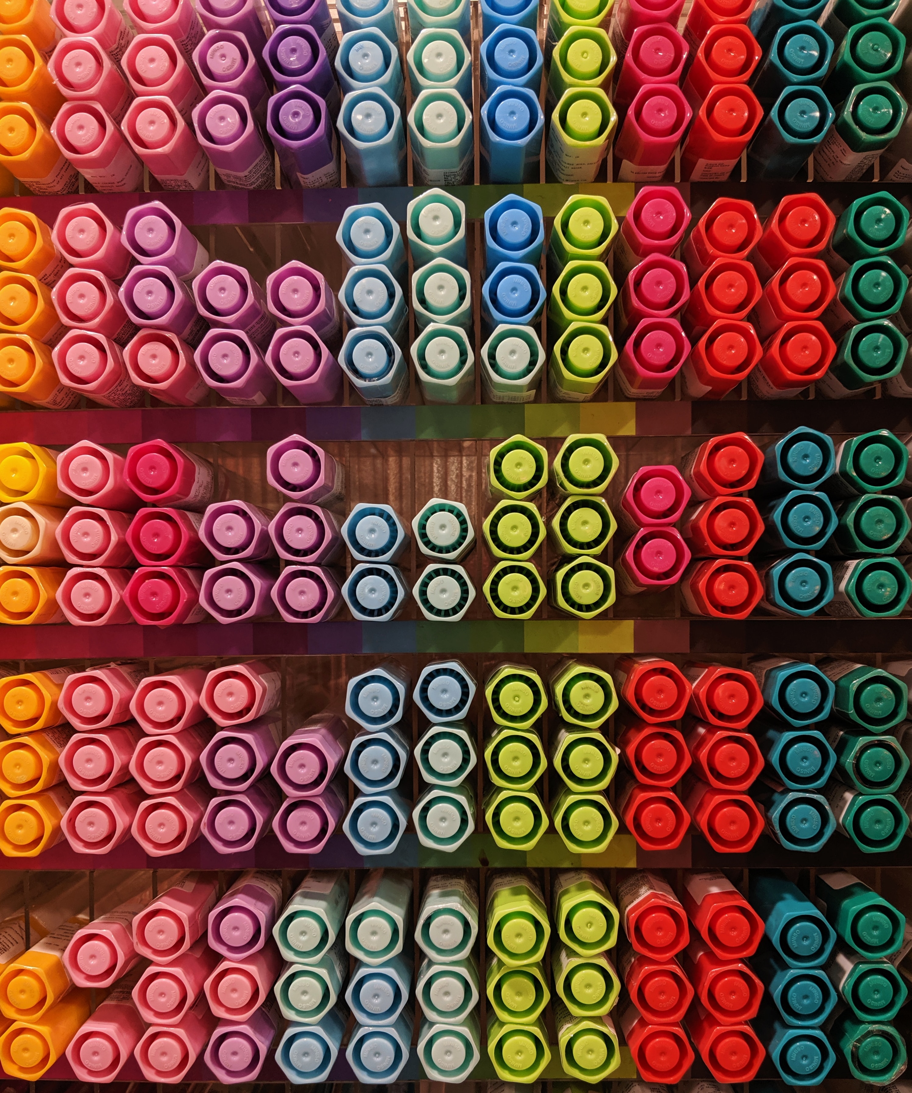 miscellanea, miscellaneous, multicolored, motley, caps, markers