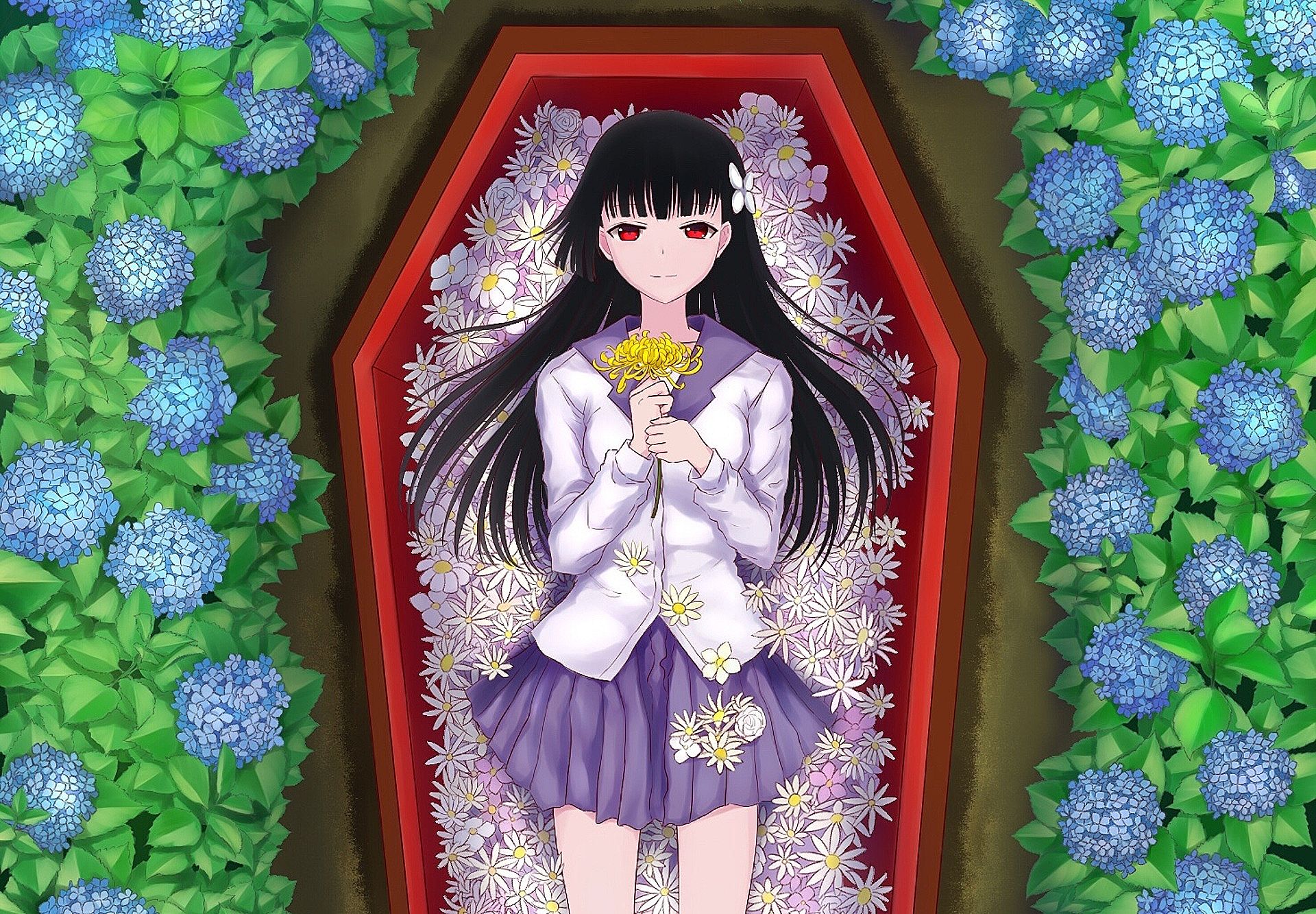Sanka Rea, Sankarea, flower in hair, anime girls, anime, schoolgirl, HD  Wallpaper | Rare Gallery