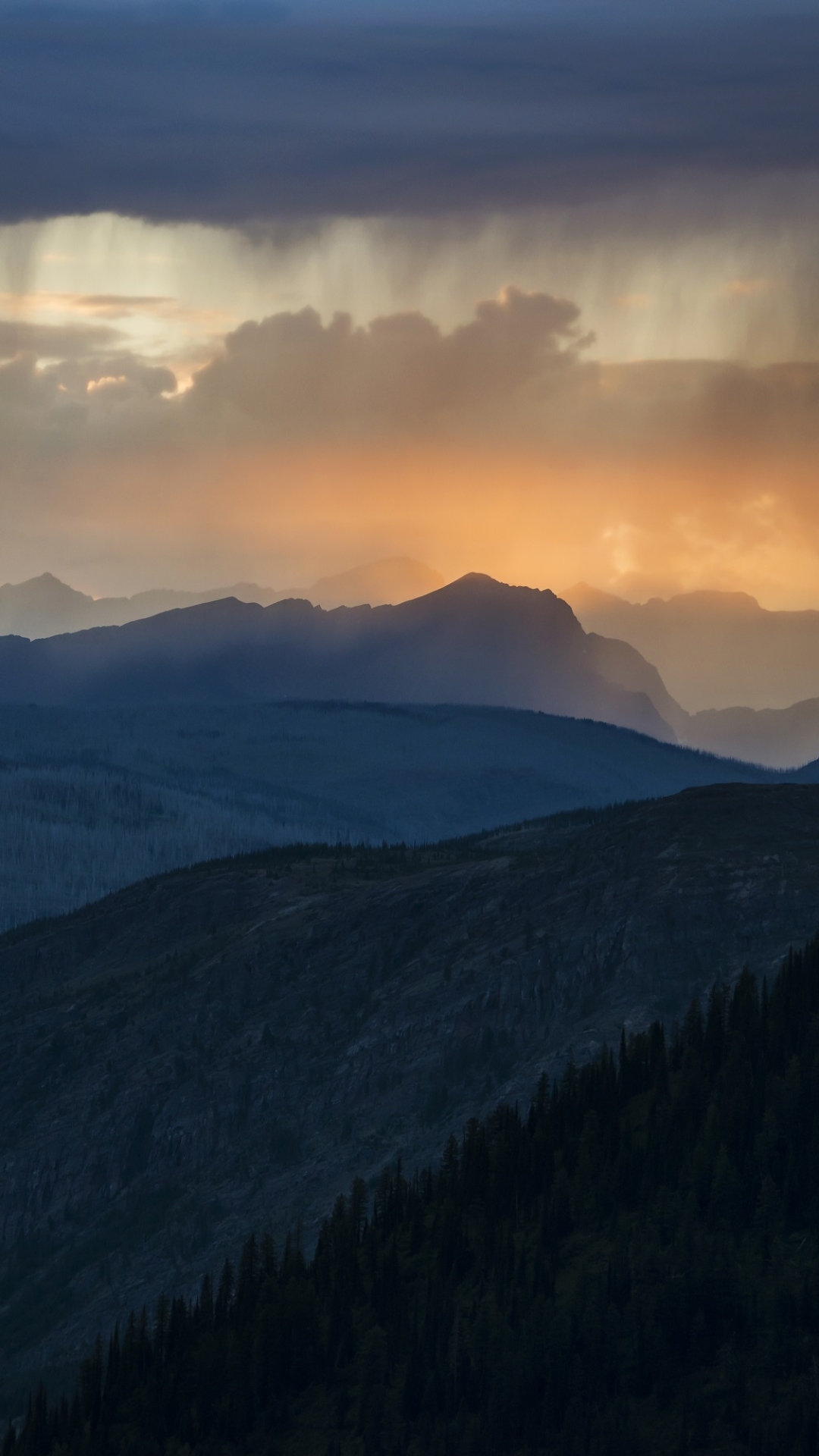 sunset, earth, glacier national park, wilderness, montana, usa, scenic, mountain, cloud, landscape, national park phone background