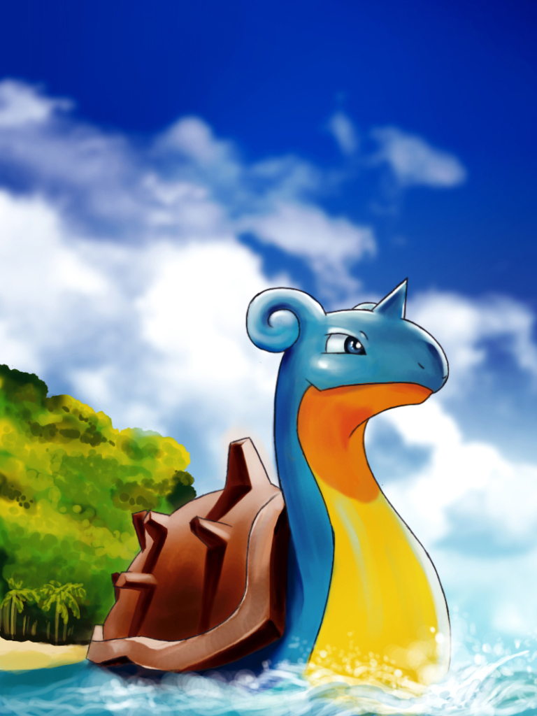 Pokémon, Lapras, pattern HD Wallpaper