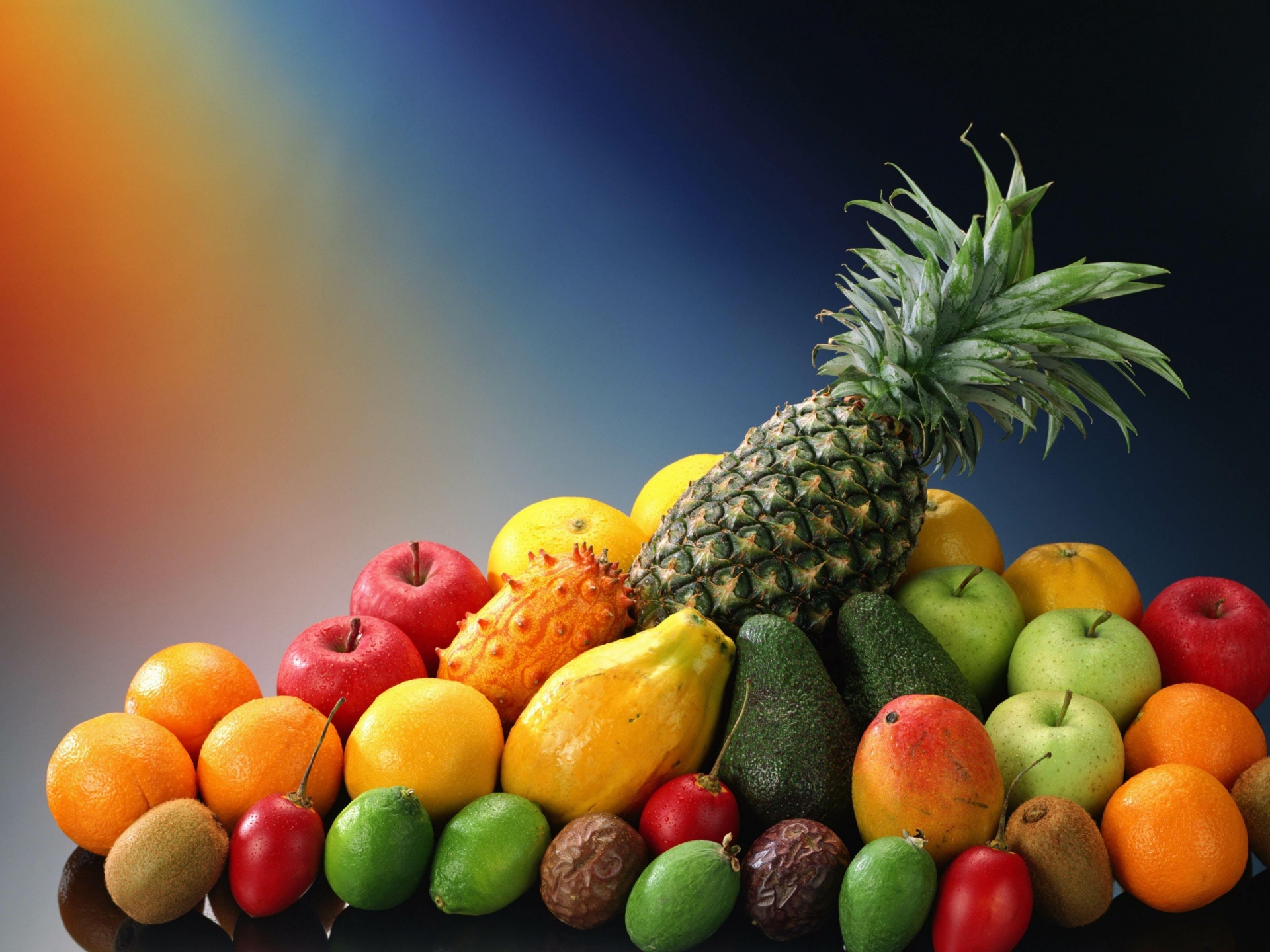HD wallpaper food, fruit, apple, avocado, orange (fruit), pineapple