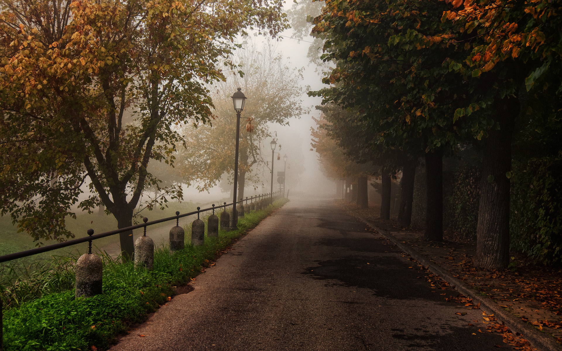 Download mobile wallpaper Roads, Autumn, Landscape for free.