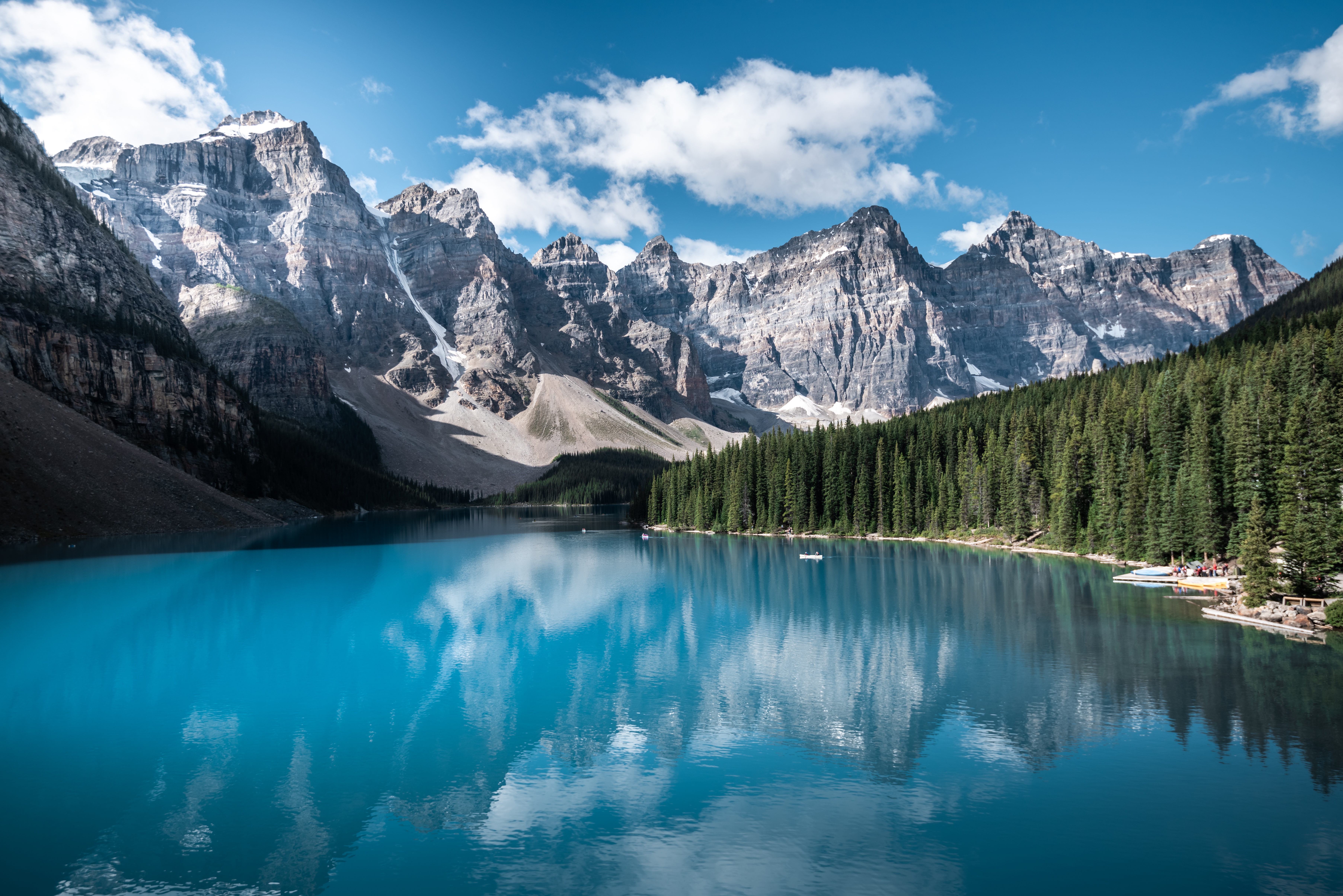 Wallpaper trees, mountains, lake, reflection, Canada, Albert, Banff  National Park, Alberta for mobile and desktop, section пейзажи, resolution  3600x2397 - download