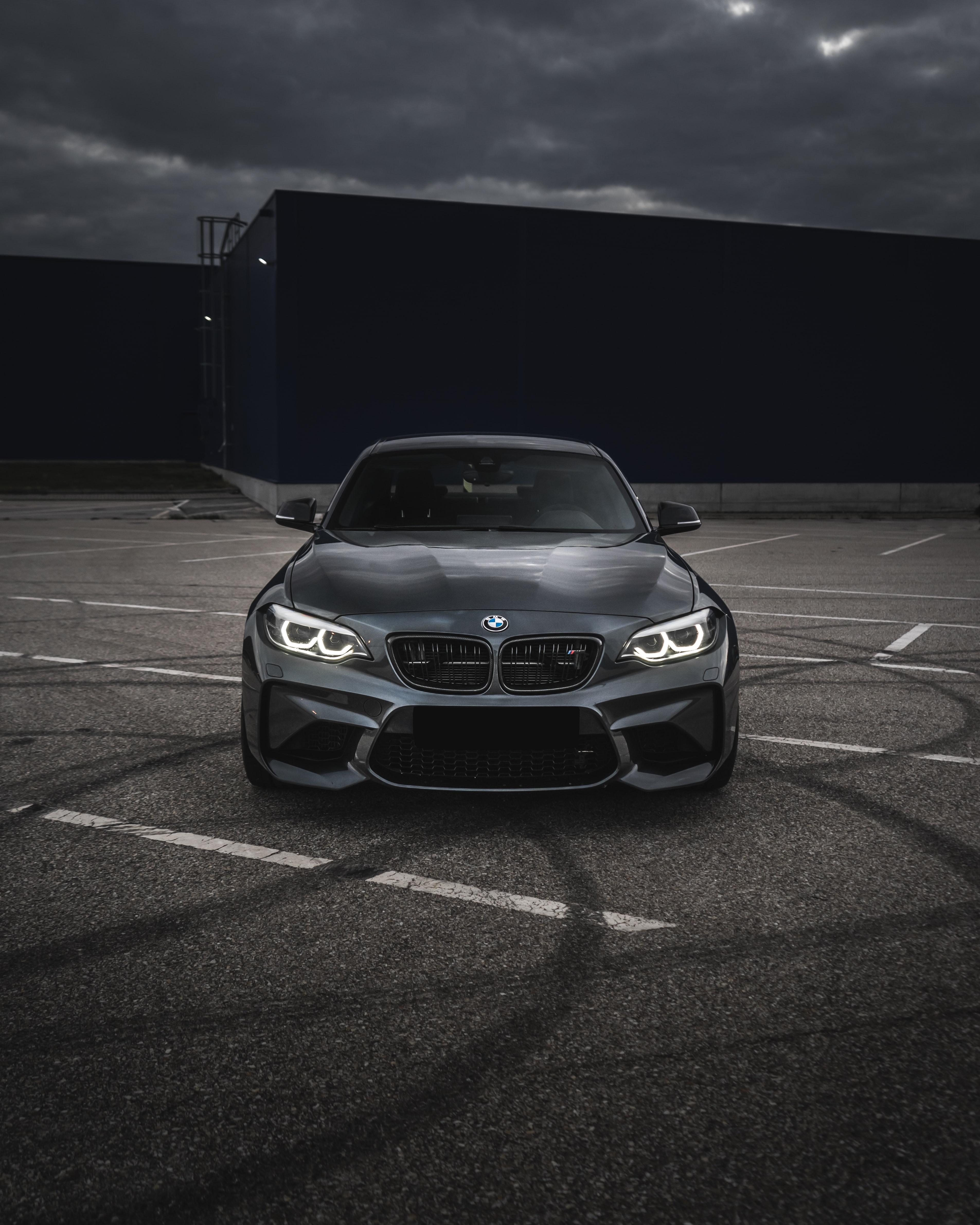 bmw, bmw m3, front view, cars, car, grey