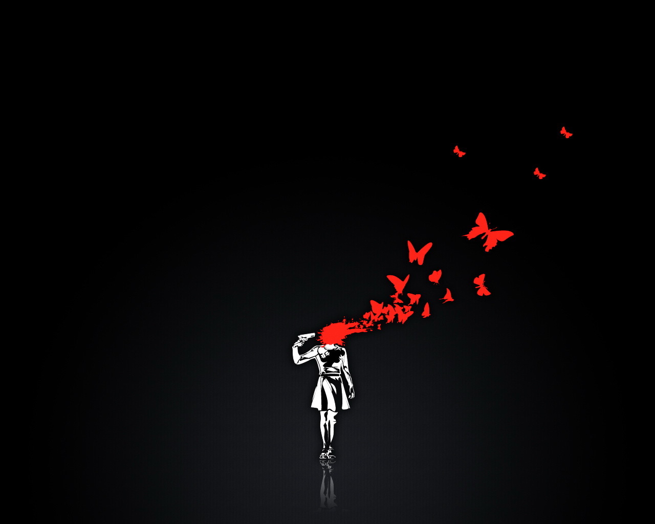 Mobile wallpaper anime, black, death, butterflies