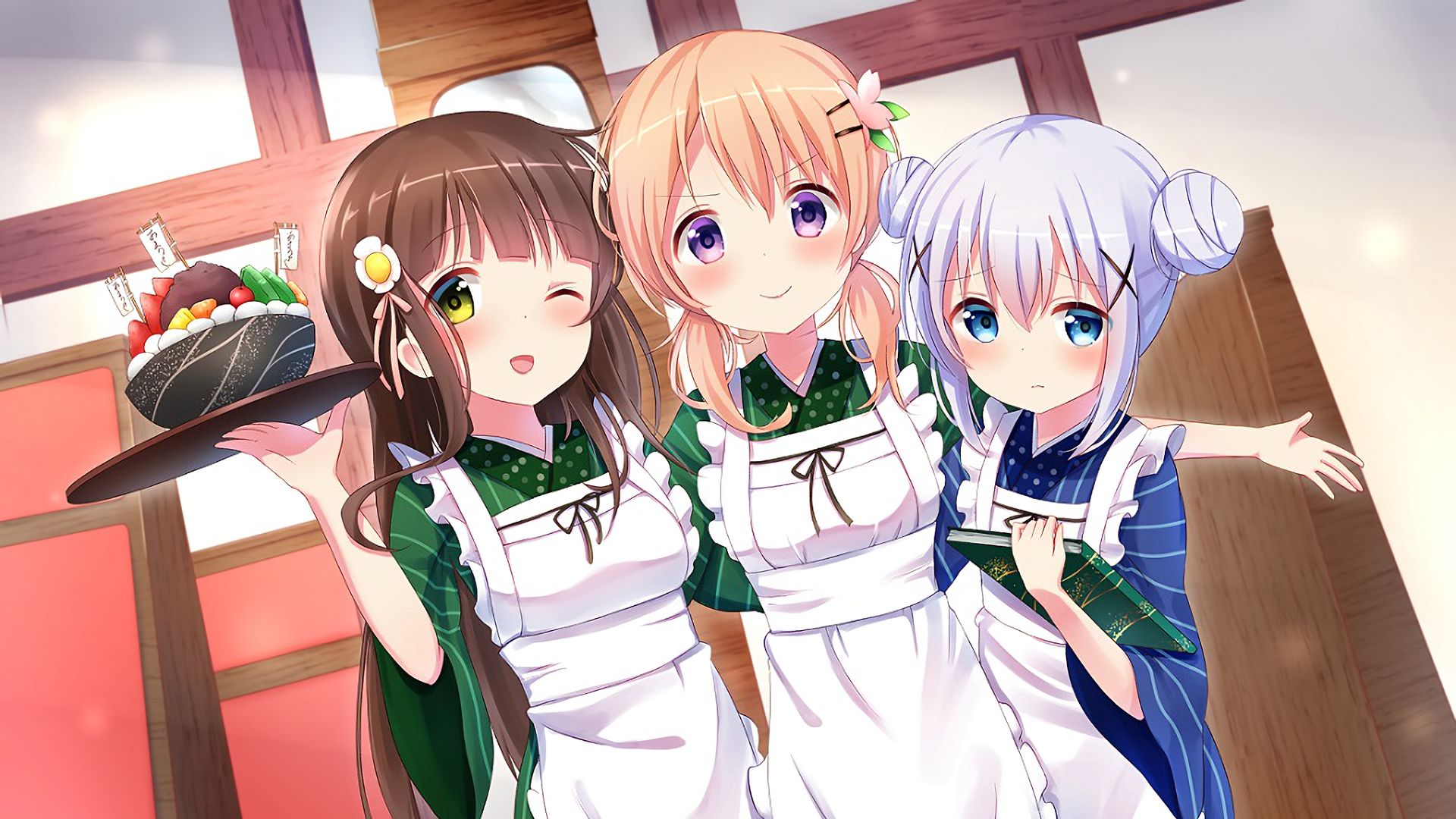 Anime Gochuumon WA Usagi desu ka 2560x1440