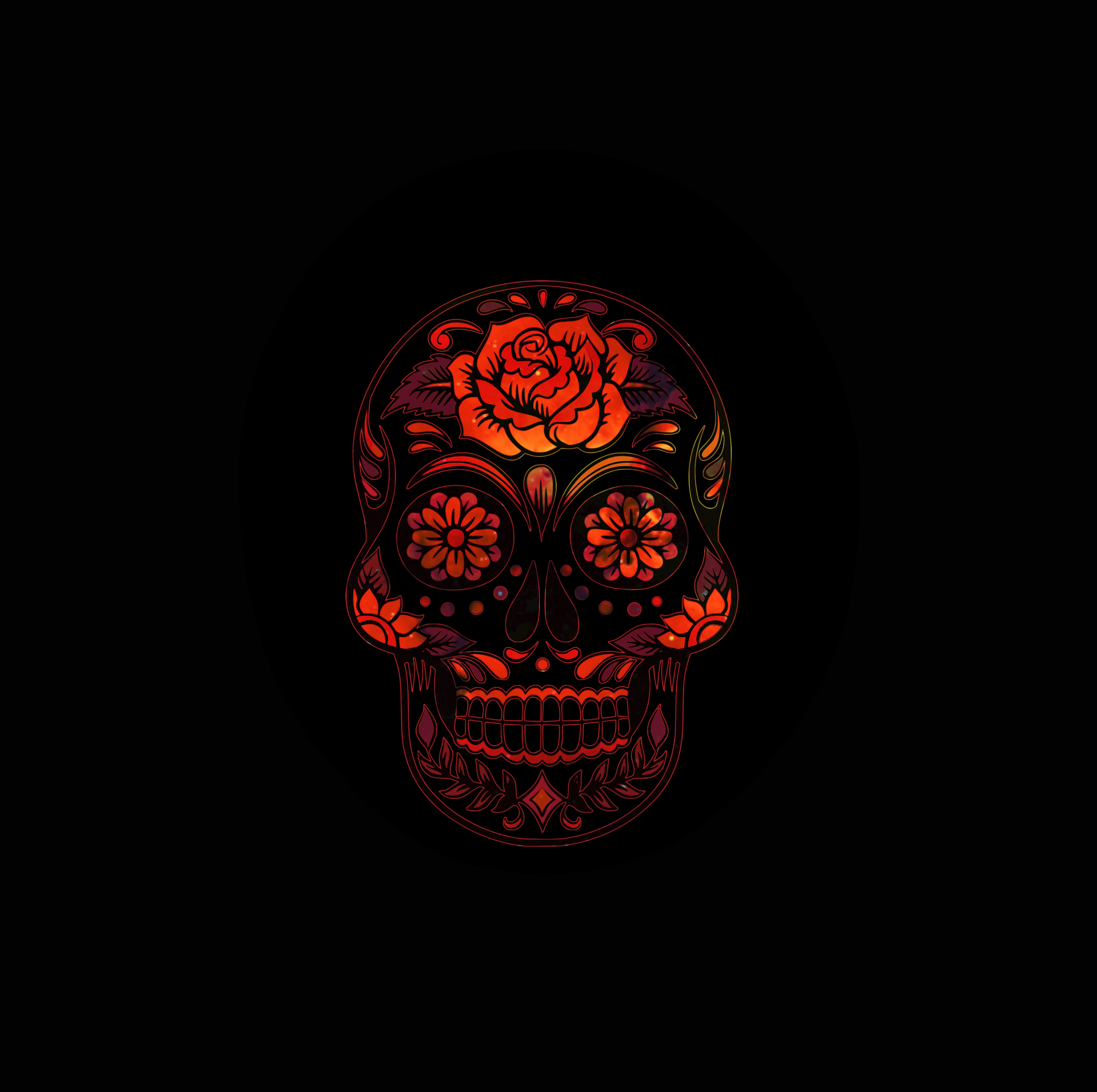 skull, art, patterns, dark, shine, brilliance 1080p