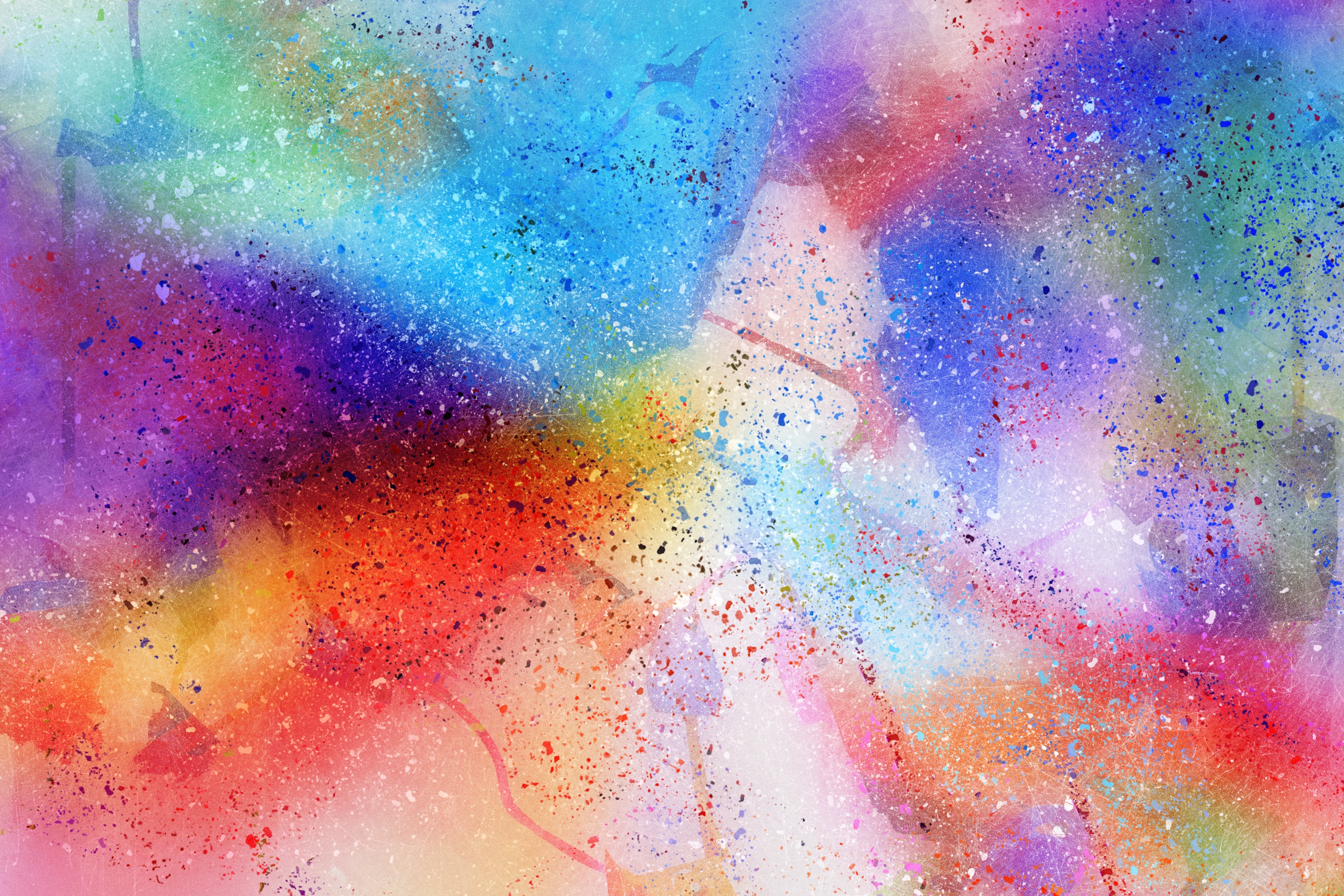 watercolor, multicolored, abstract, motley, stains, spots, points, point Smartphone Background