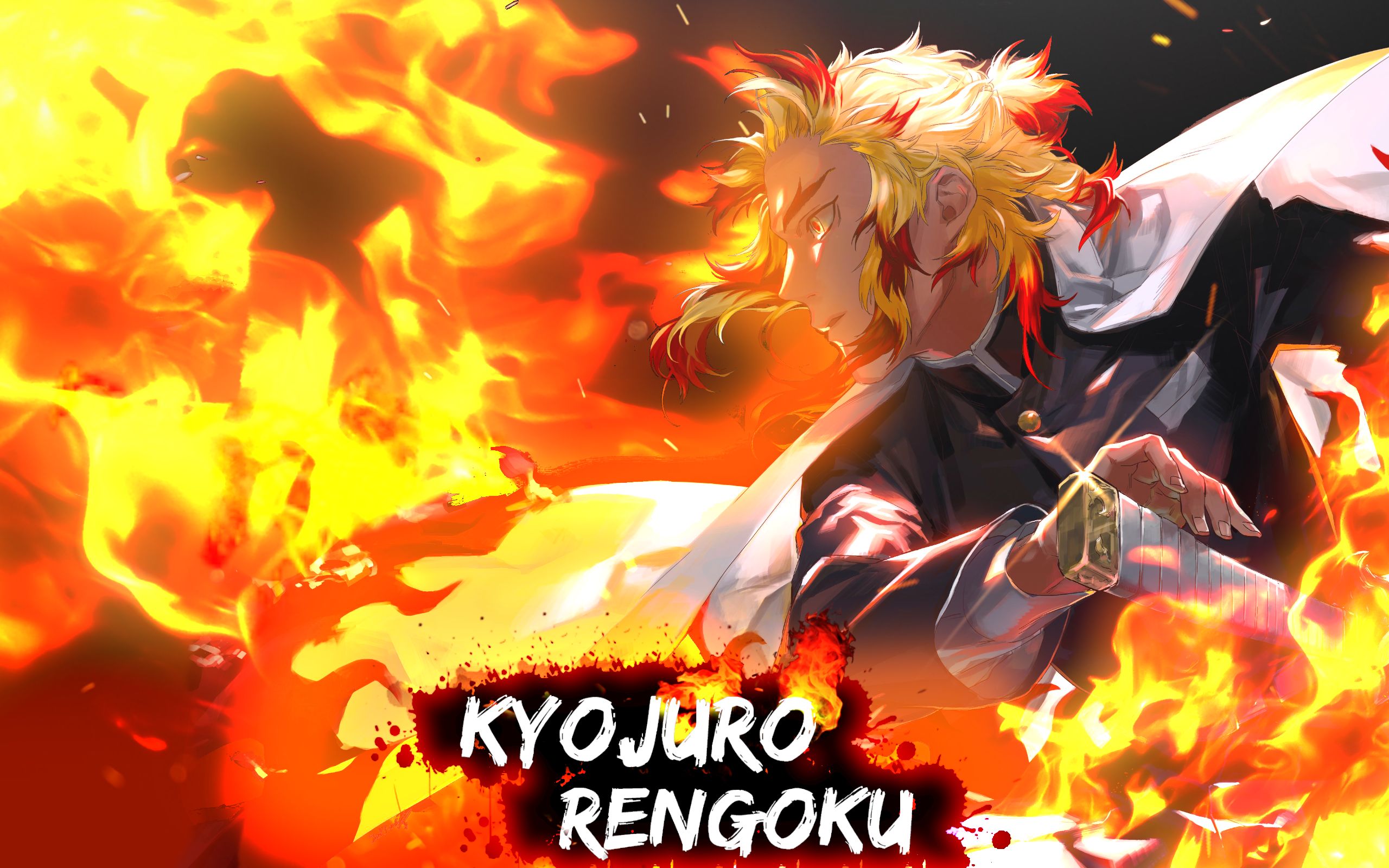 Kimetsu no yaiba, anime, fire, manga, rengoku, theme, HD wallpaper