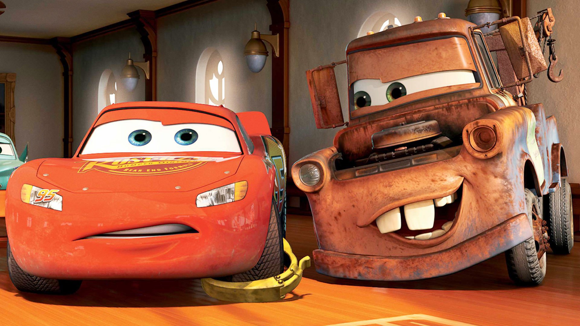 Download mobile wallpaper Cars, Movie, Pixar, Mater (Cars), Lightning Mcqueen for free.