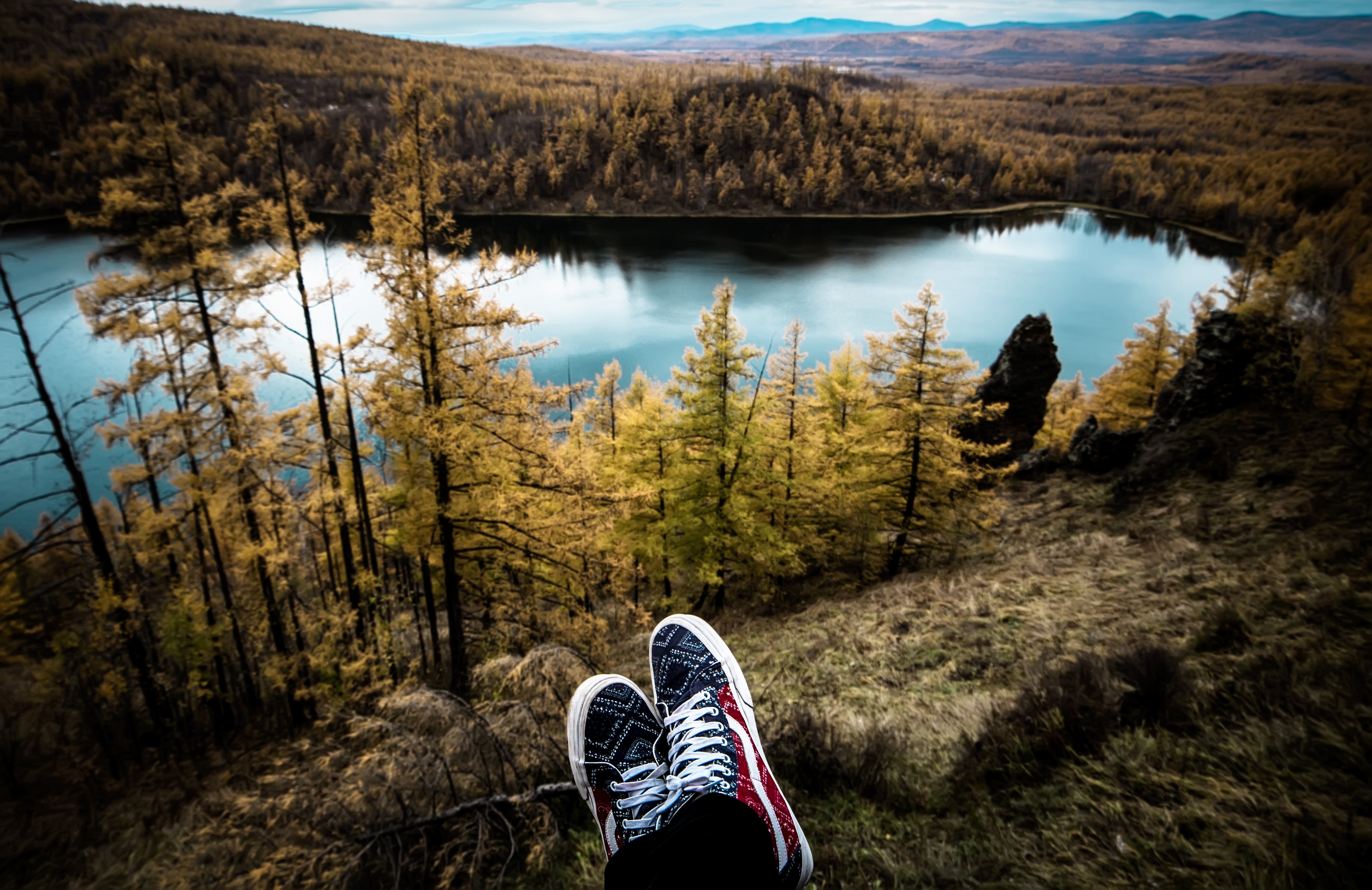 autumn, nature, lake, sneakers FHD, 4K, UHD