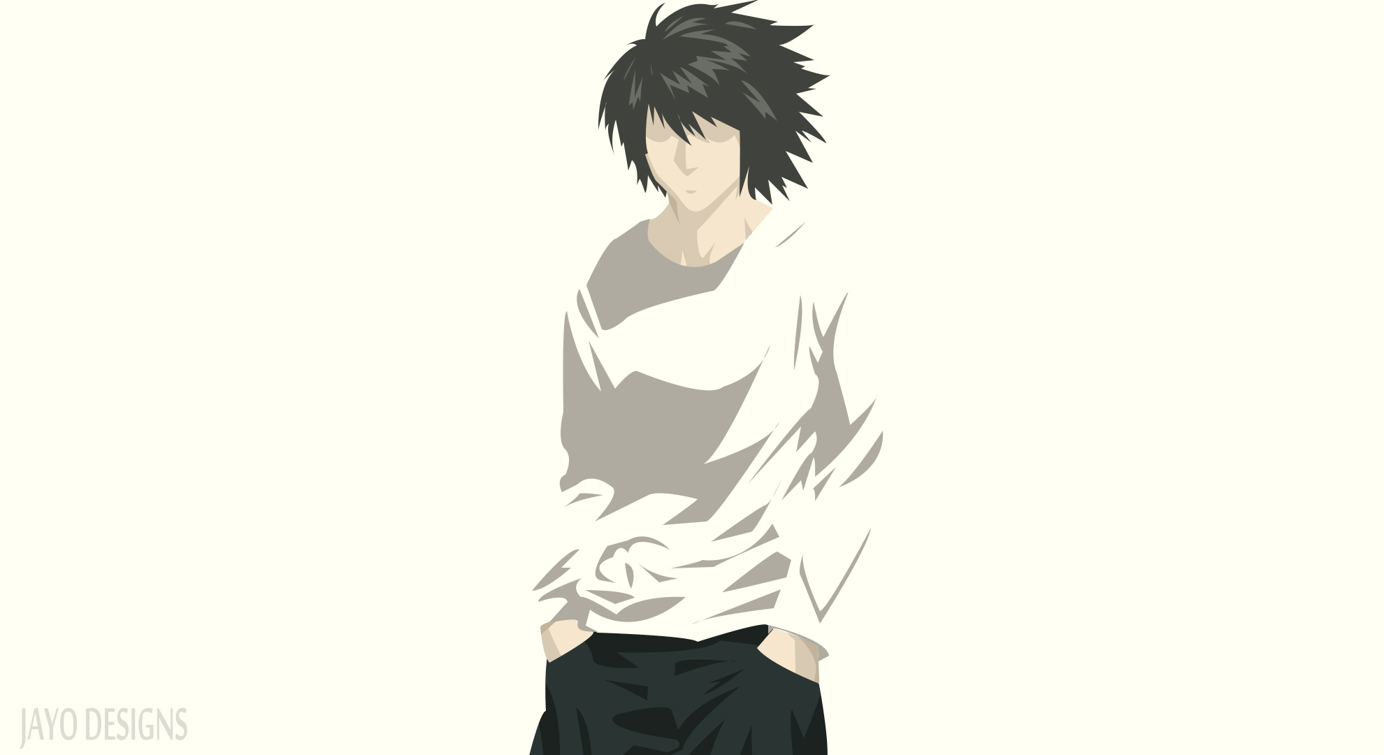 Download mobile wallpaper Anime, Death Note, Black Hair, Minimalist, L (Death Note) for free.