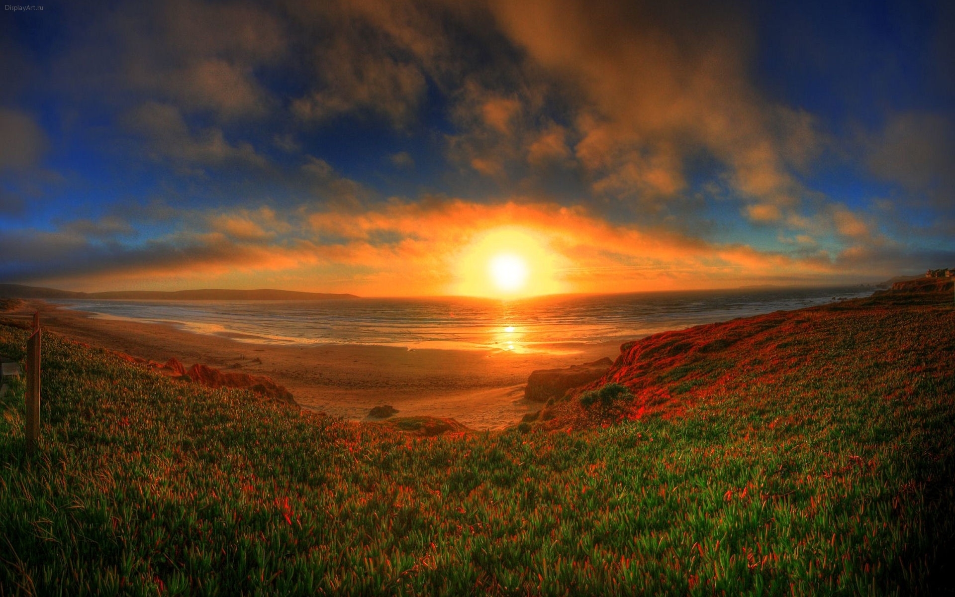 Laden Sie das Landschaft, Sunset, Grass, Sky, Sun, Kunst-Bild kostenlos auf Ihren PC-Desktop herunter