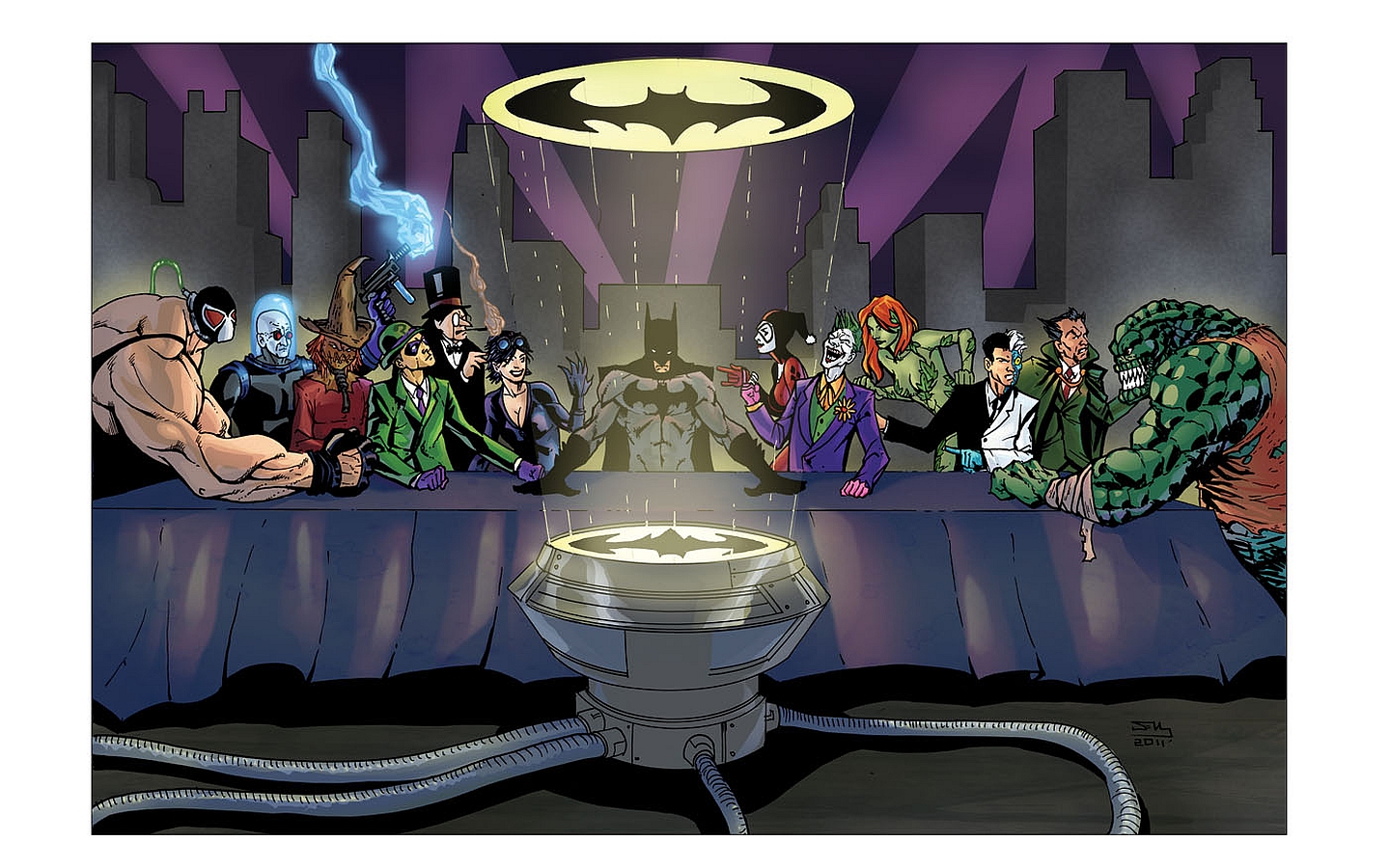comics, batman, bane (dc comics), bat signal, harley quinn, joker, killer croc, mr freeze (dc comics), penguin (dc comics), poison ivy, riddler (dc comics), scarecrow (batman), two face for android
